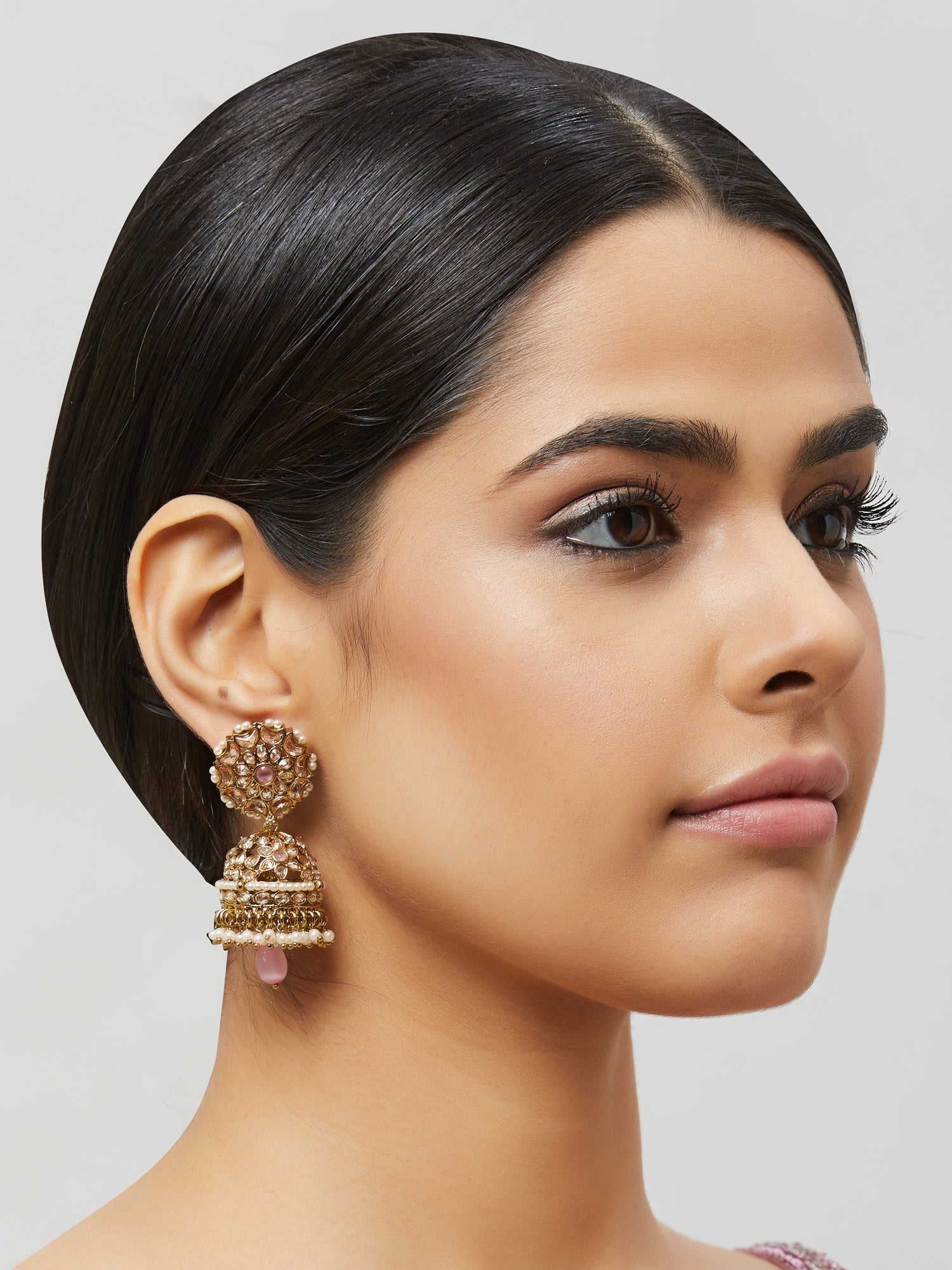 Details 186+ kundan jhumka earrings gold