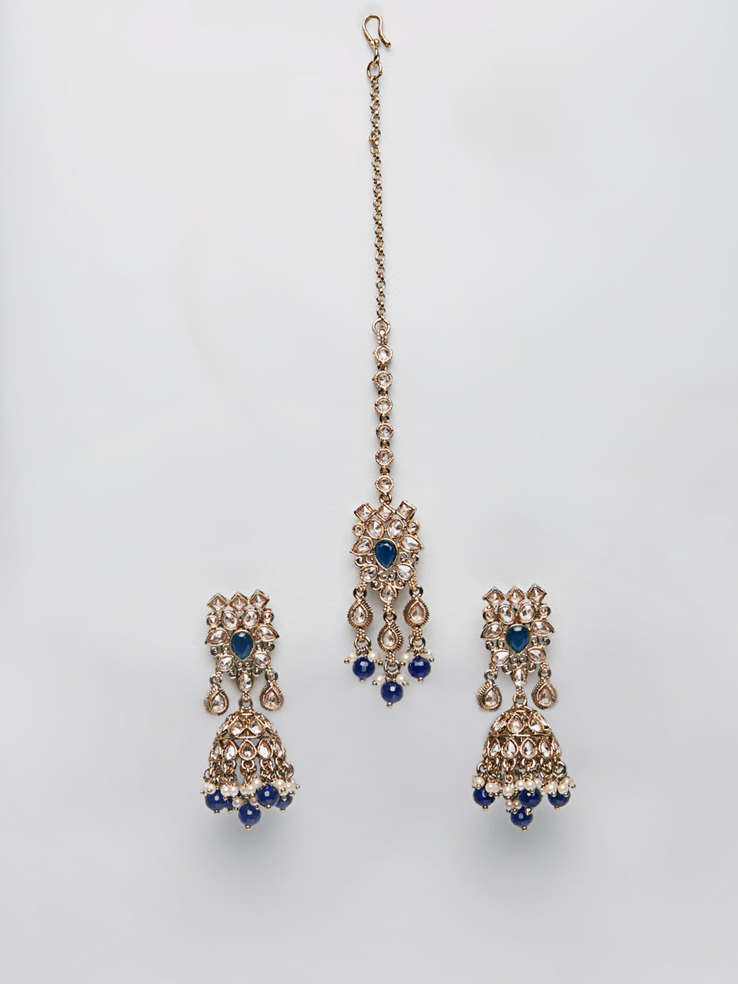 Kundan Pearl Earring with Mang Tikka ETD2