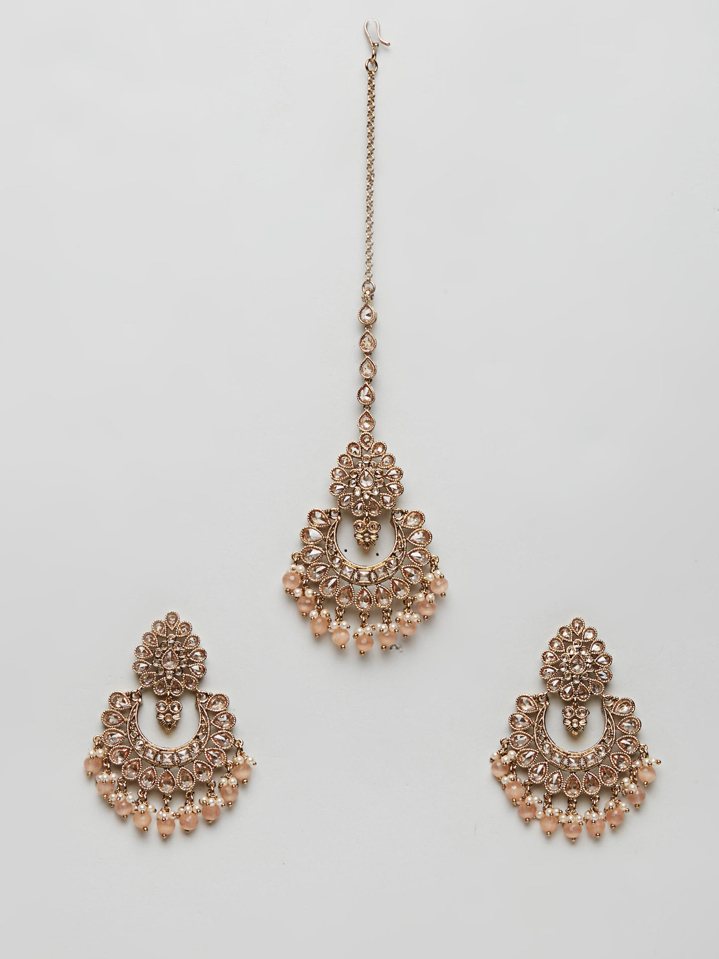 Kundan Pearl Earring with Mang Tikka ETD7