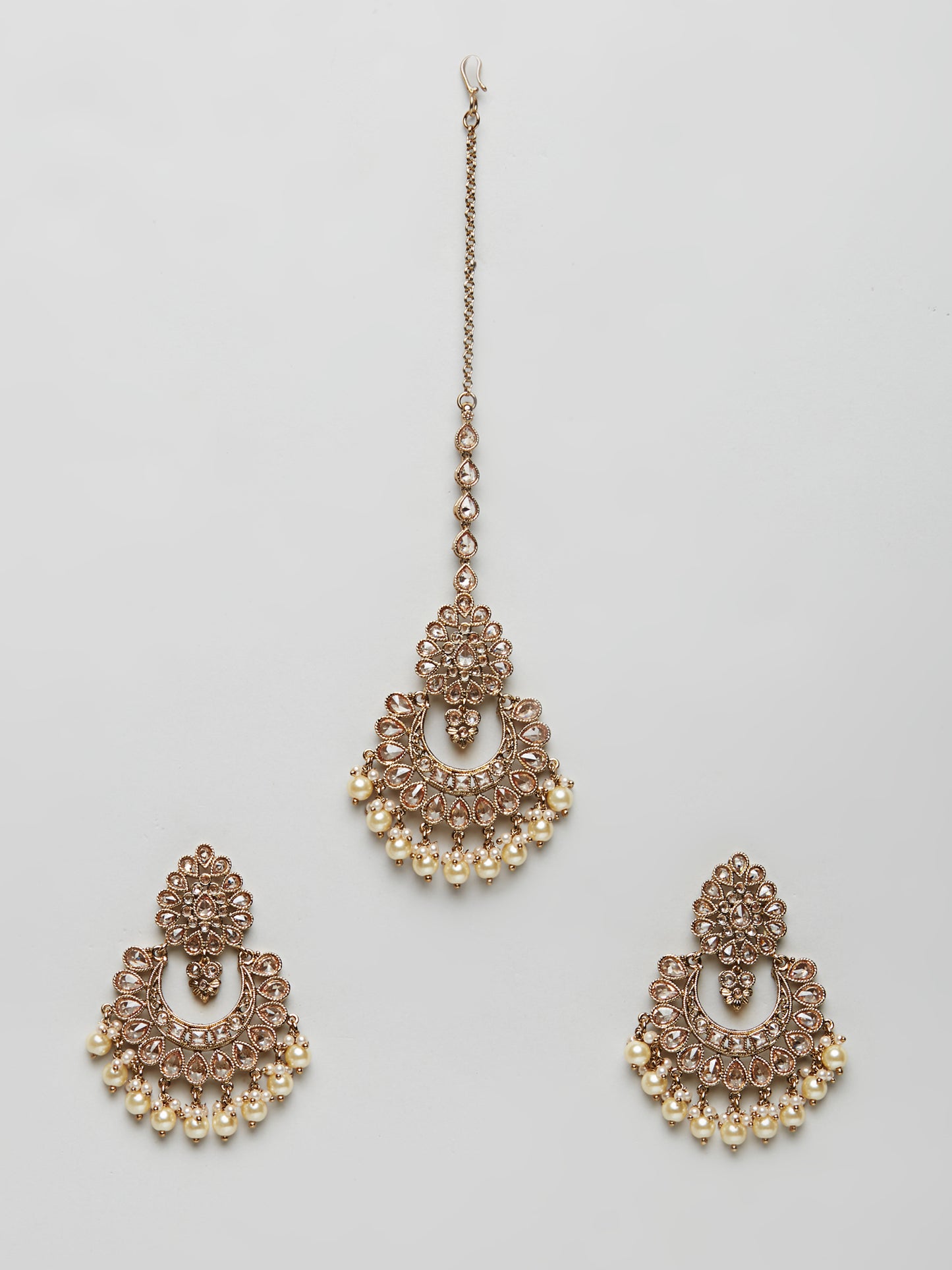 Kundan Pearl Earring with Mang Tikka ETD7