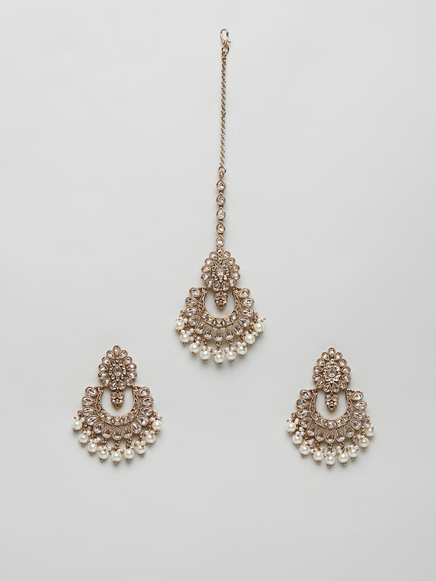 Kundan Pearl Earring with Mang Tikka ETD7