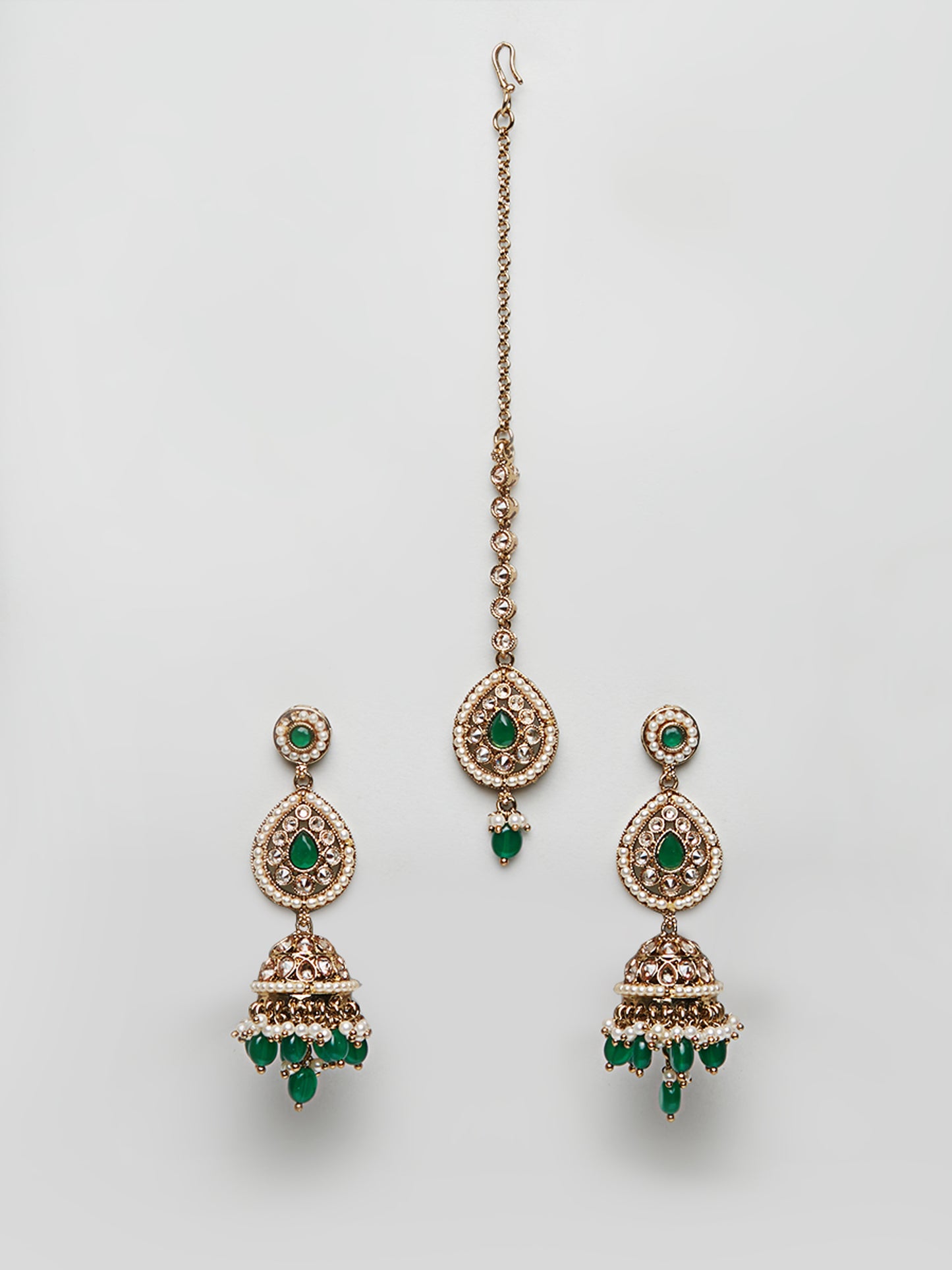 Kundan Pearl Earring with Mang Tikka ETD9