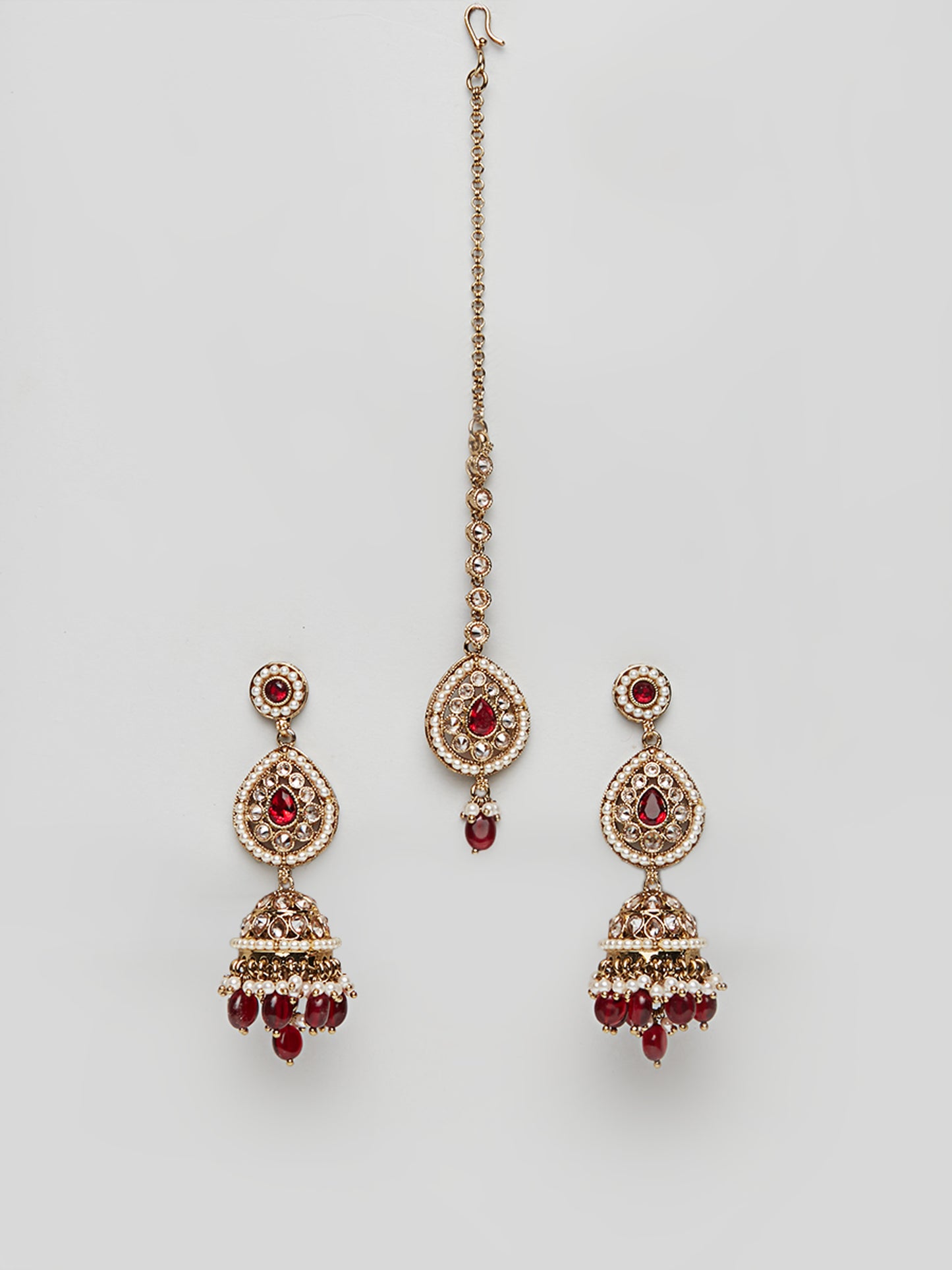 Kundan Pearl Earring with Mang Tikka ETD9