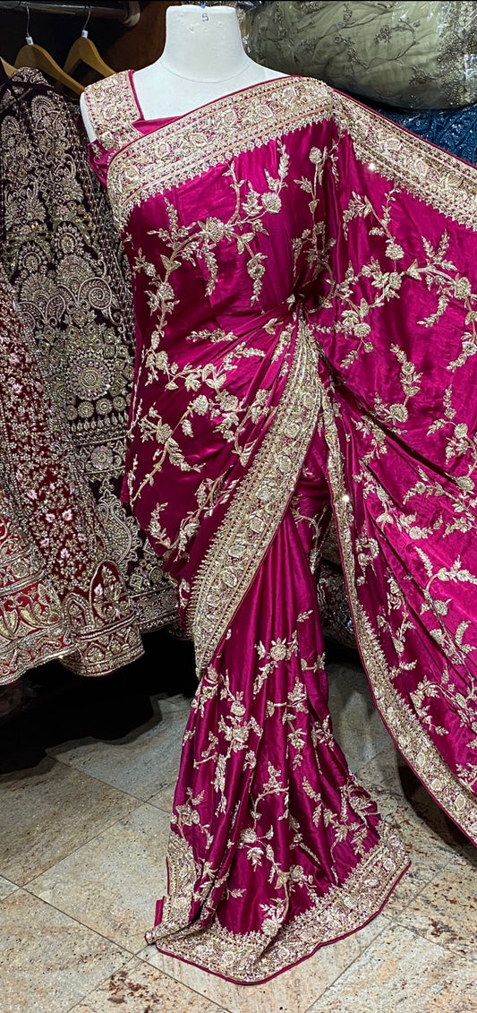 Hot Pink Saree PWS-176