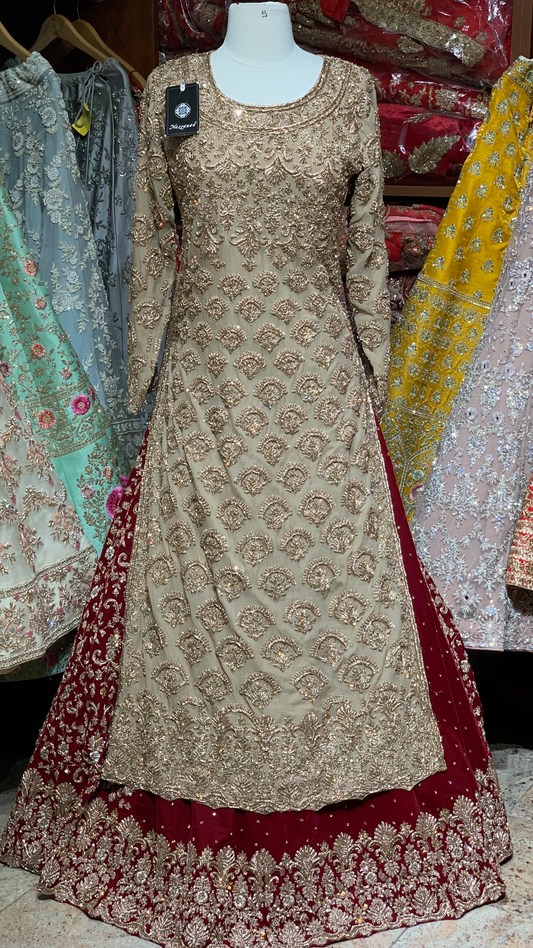 Gold Maroon Size 40 Bridal Lacha