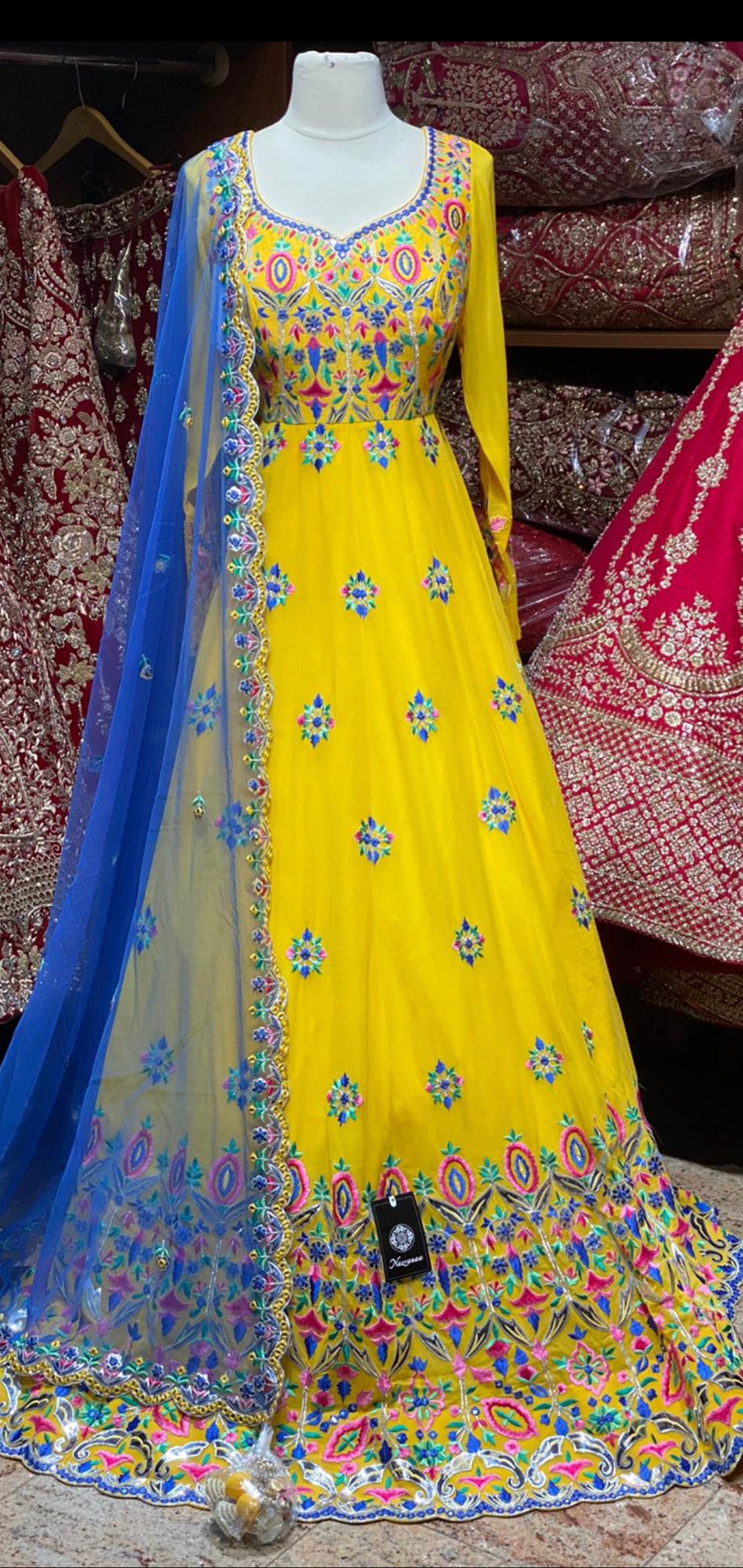 Bumblebee Yellow Anarkali PWA-029