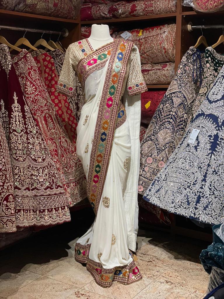 Pearl White Saree PWS-170