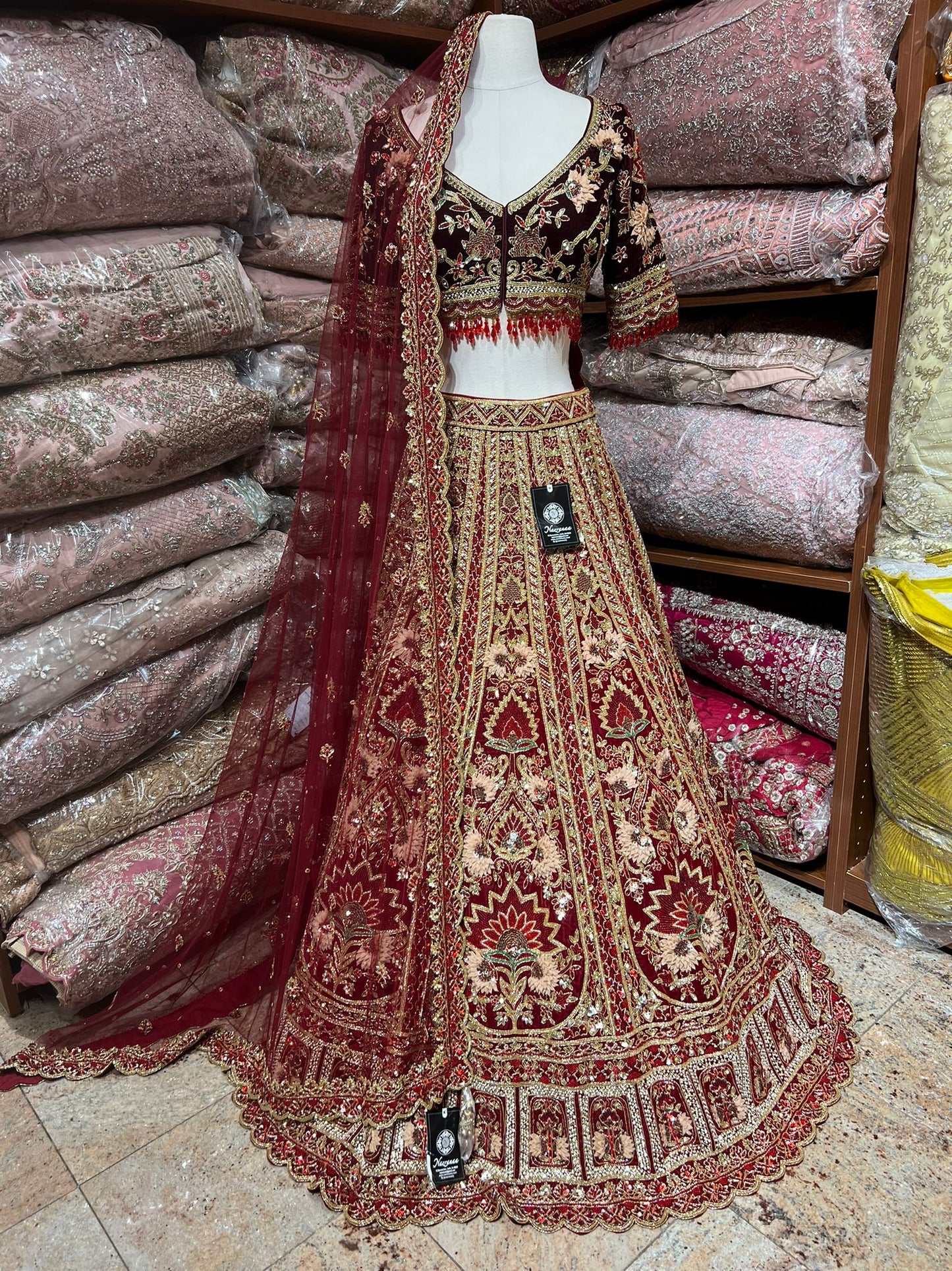 Scarlet Velvet Red Persian Bridal Collection -45