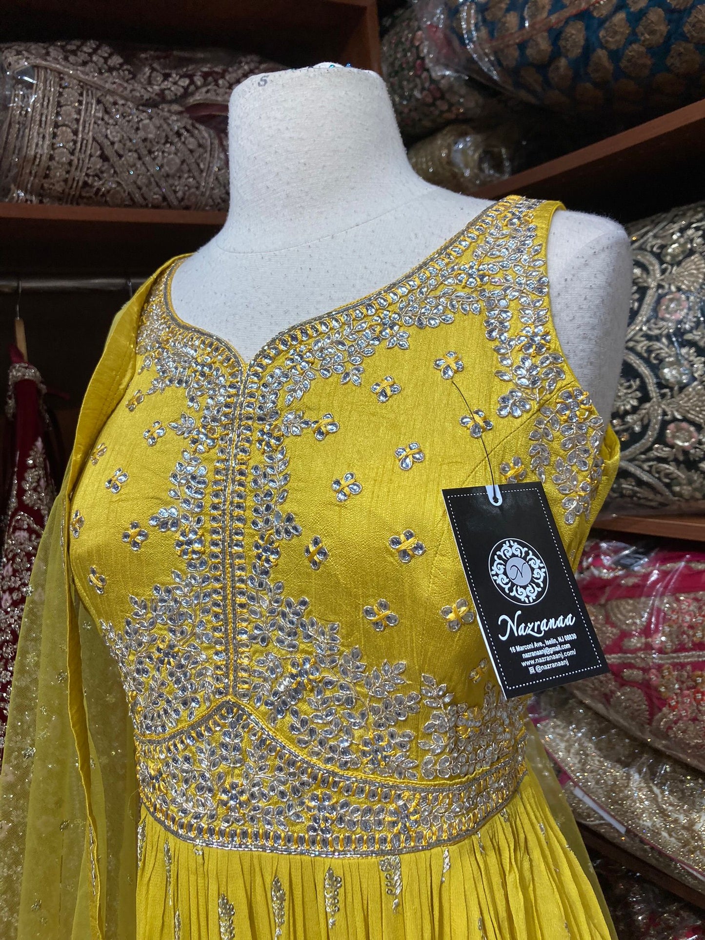 Saffron Yellow Anarkali PWA-129