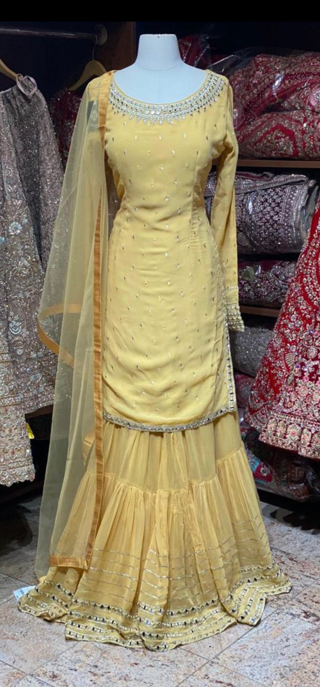 Lemon Yellow Party Wear Suit Collection PWS-030