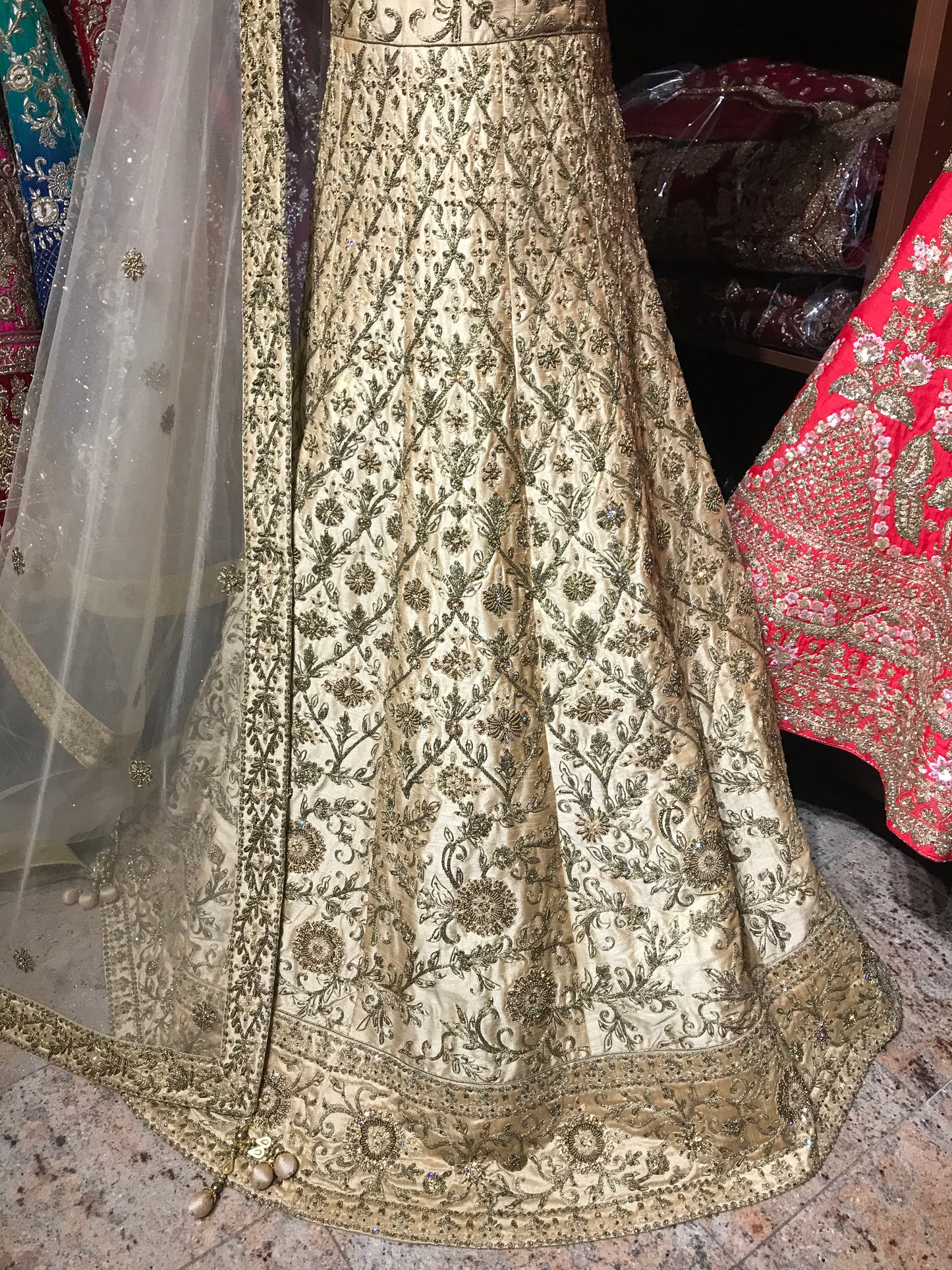 Gold Size 42 Heavy Embroidery Anarkali