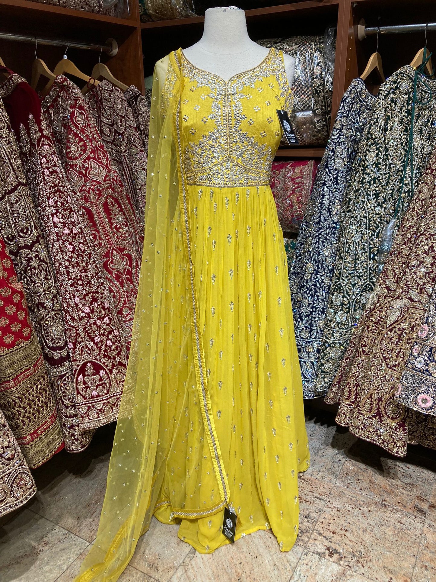 Saffron Yellow Anarkali PWA-129