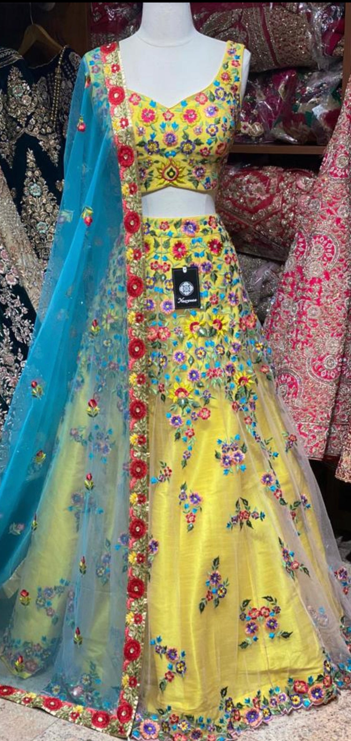 Bumblebee Yellow Floral Unmissable Rangaadi Party Wear Collection PWC-002