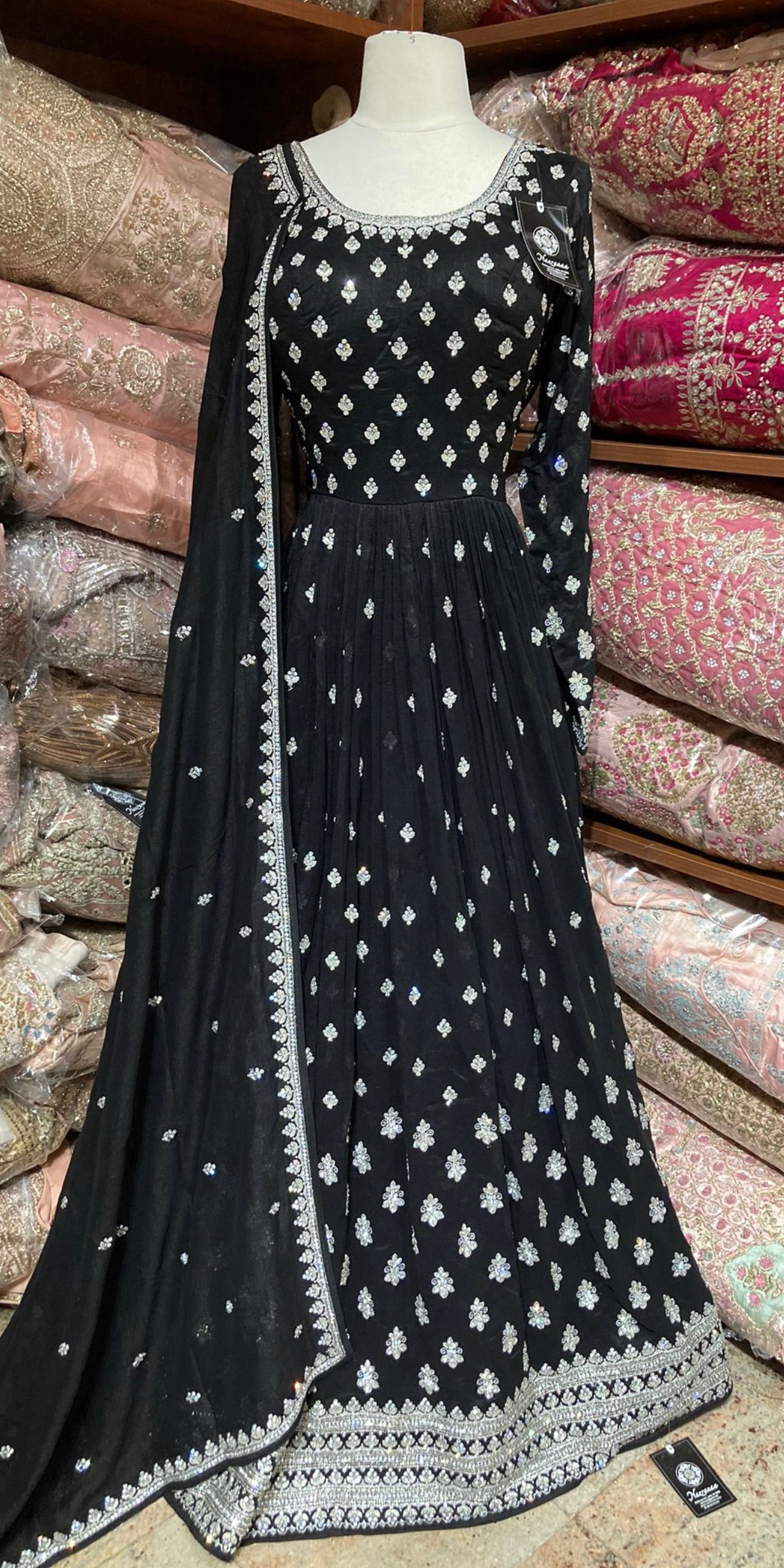 Jade Black Anarkali PWA-153