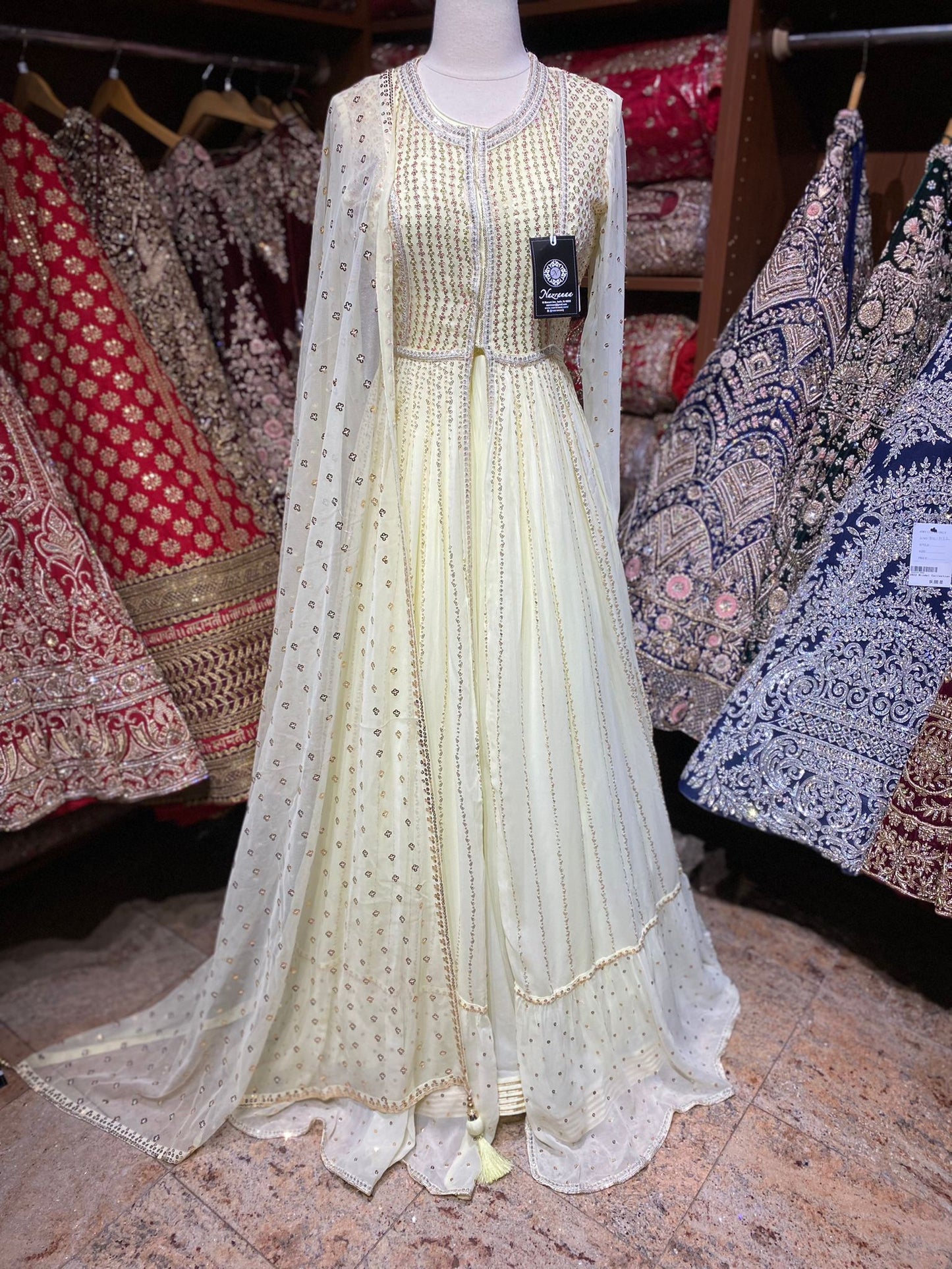 Light Yellow Anarkali PWA-106