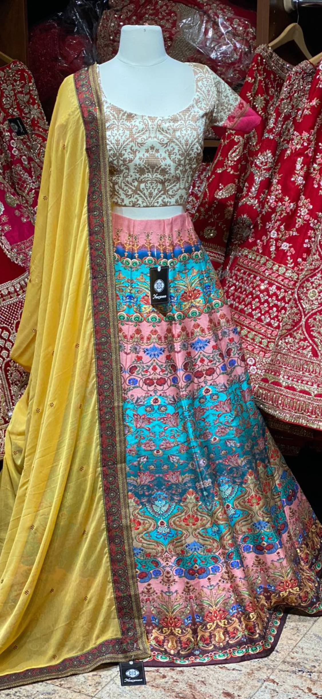 Powder Pink Digital Party Wear Lehenga PWL-113