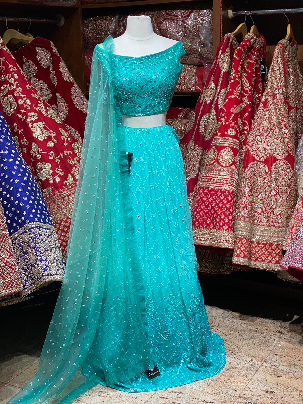 Turquoise Blue New Era Party Wear Collection PWL-232