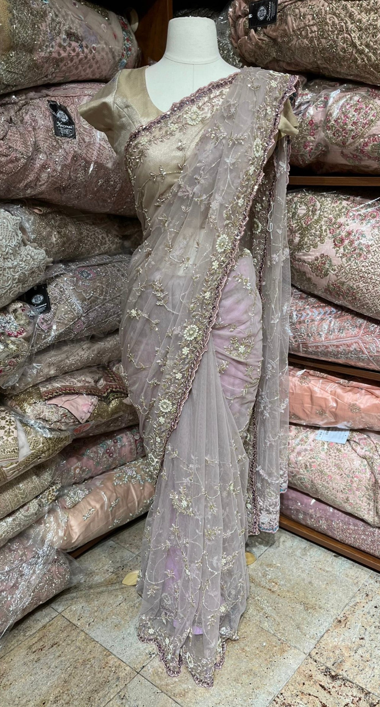 Pinkish Beige Saree PWS-181