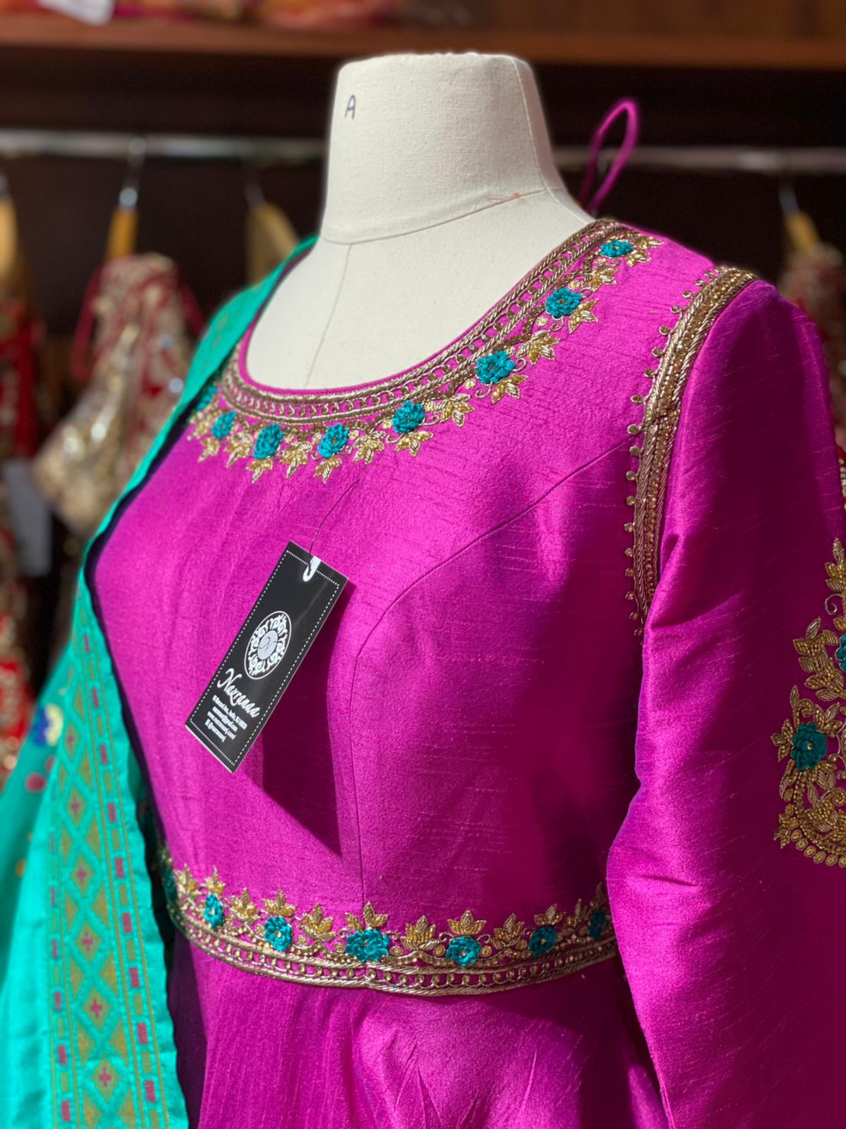 Magenta Pink Anarkali PWA-113