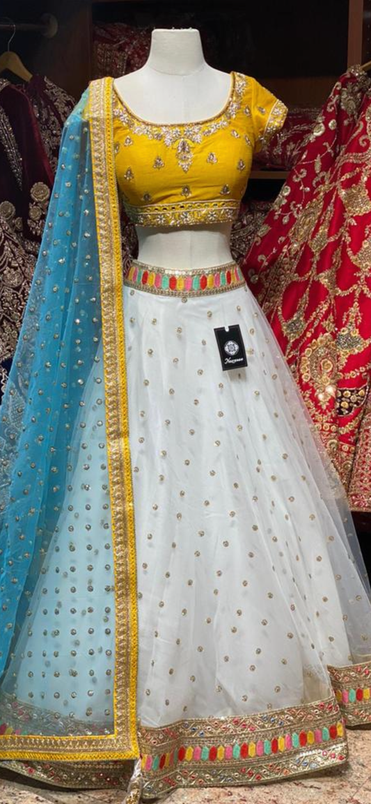 Dove White Party Wear Lehenga PWL-111