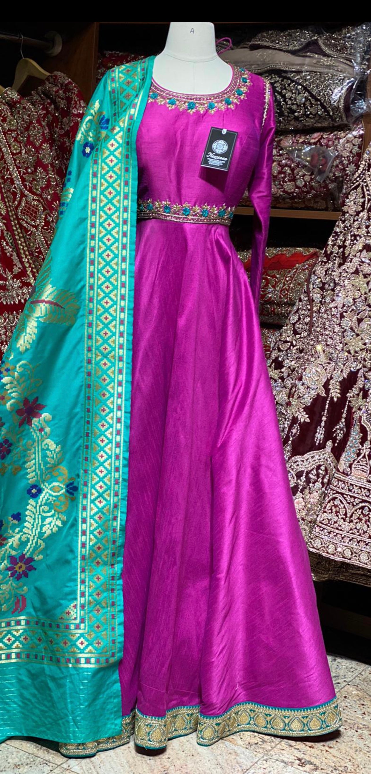 Magenta Pink Anarkali PWA-113