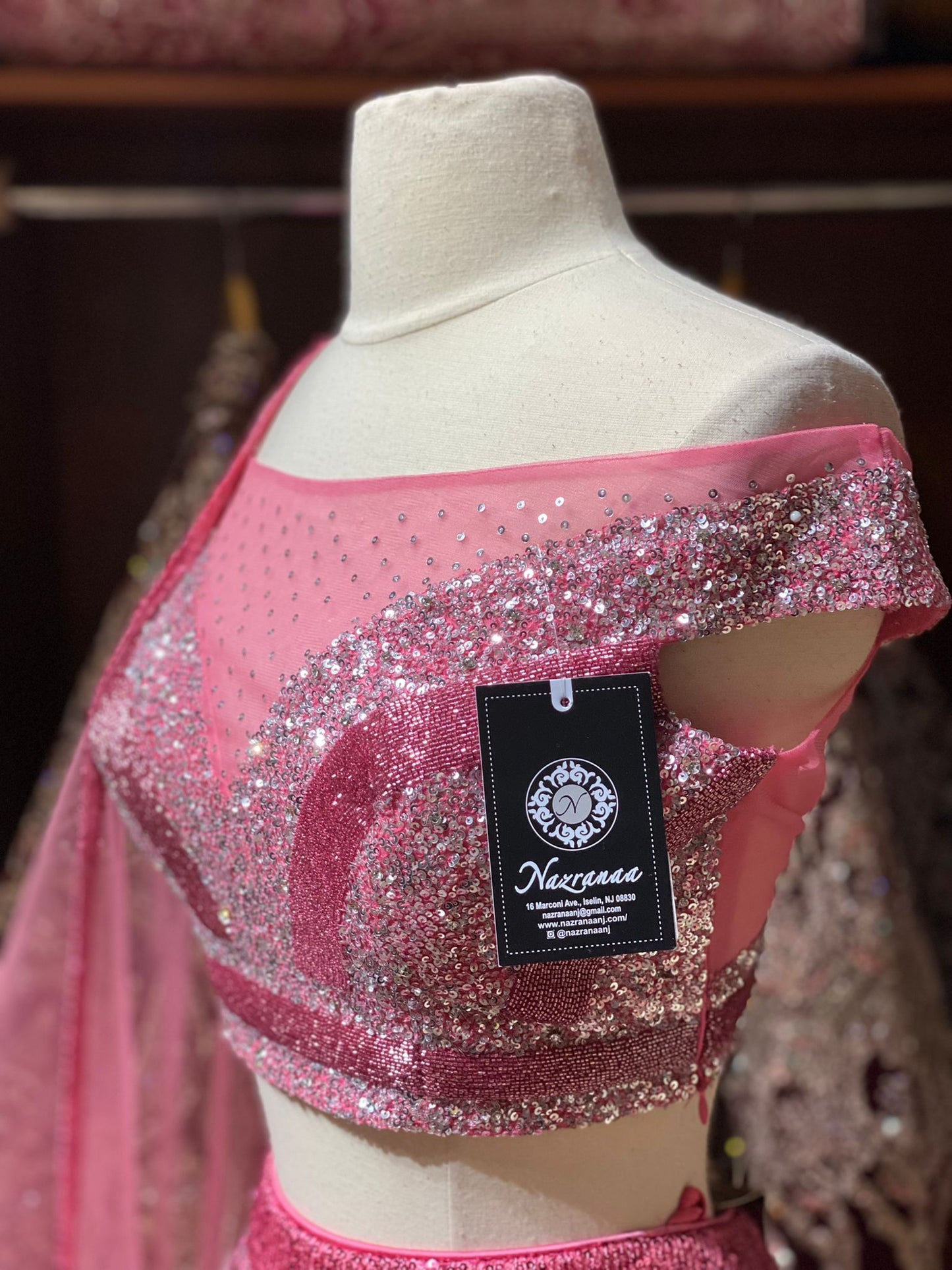 Glimmering Rose Pink New Era Party Wear Collection PWL-354