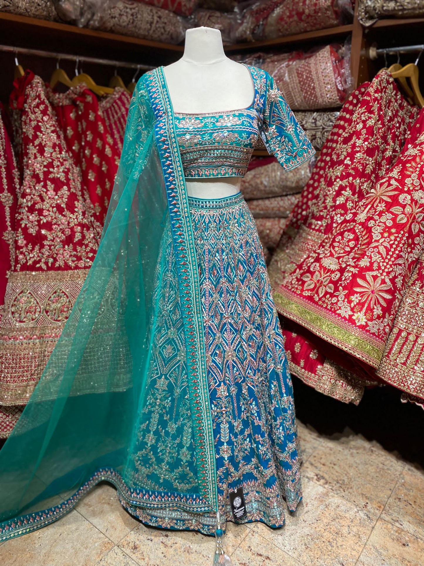 Turquoise Blue New Era Party Wear Collection PWL-455