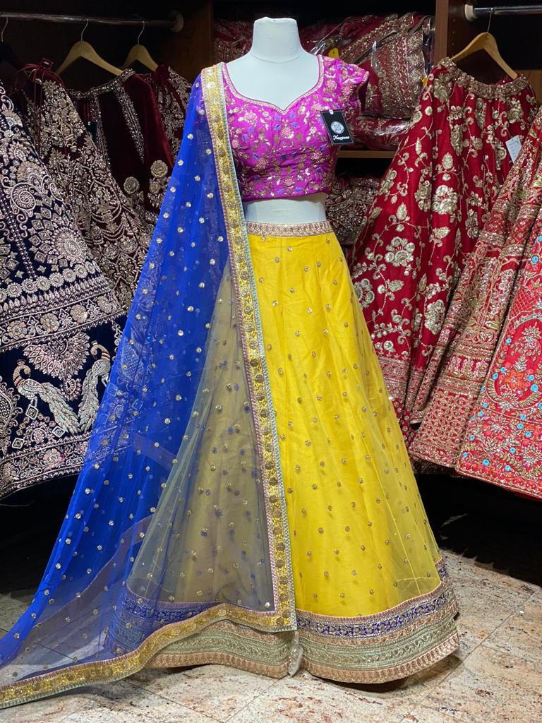 Canary Yellow Party Wear Lehenga PWL-110