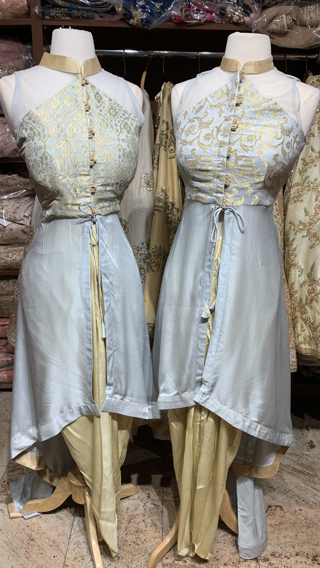 Grey & Gold Bridesmaids Dhoti Suits