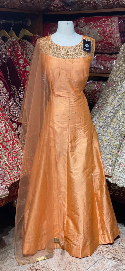 Coral Peach Anarkali PWA-076