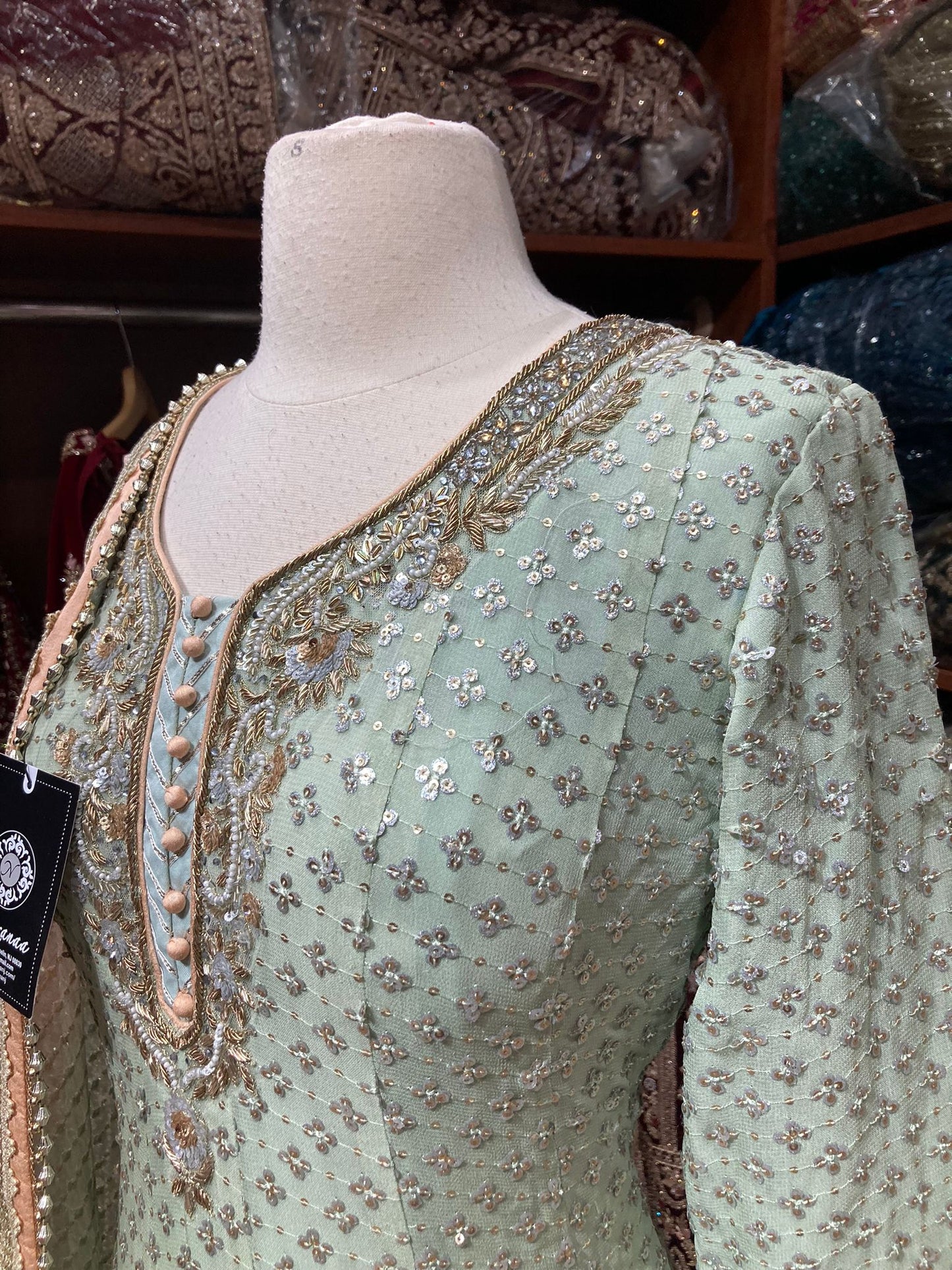 Mint Green Anarkali PWA-110