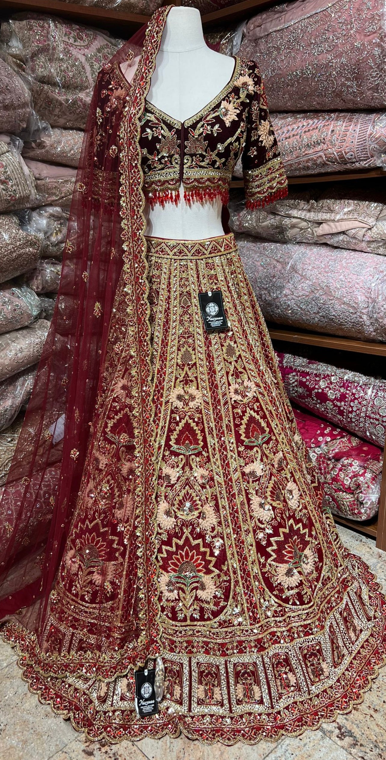 Scarlet Velvet Red Persian Bridal Collection -45