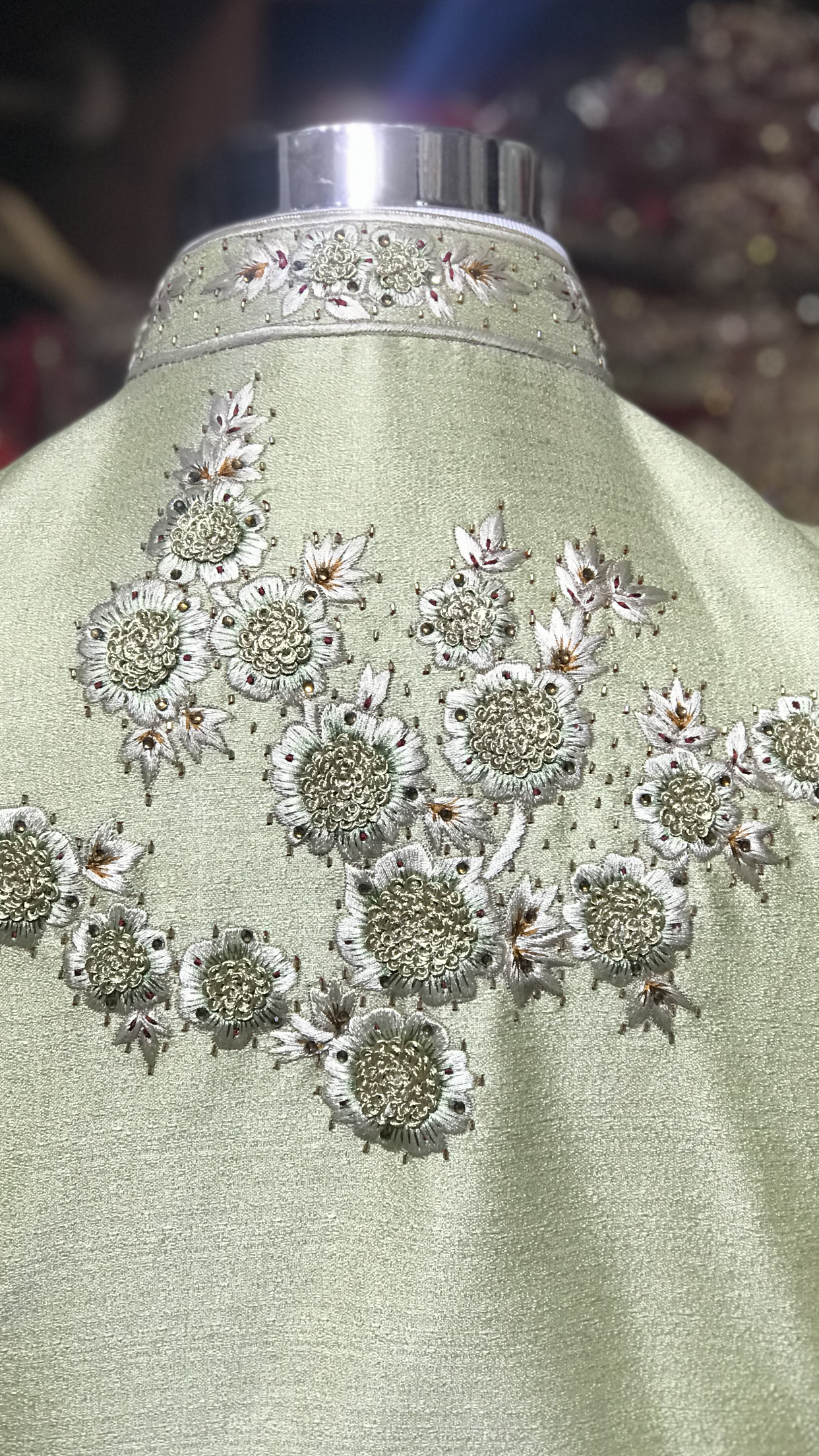 Sage Floral Embroidery Sherwani