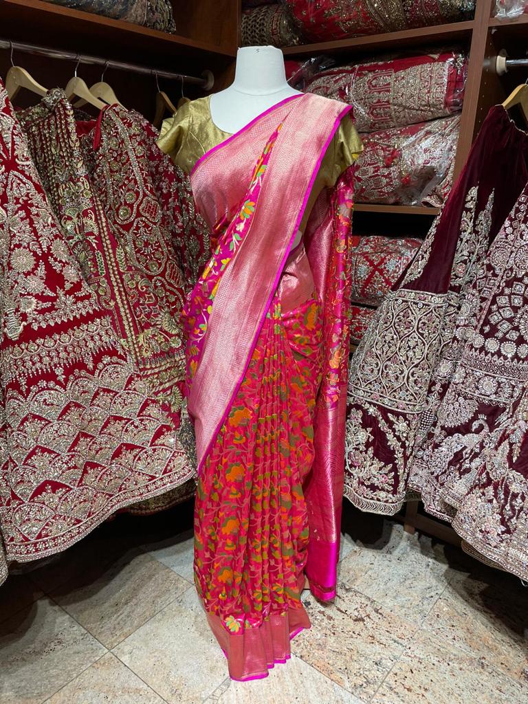 Dark Pink Saree BS-012