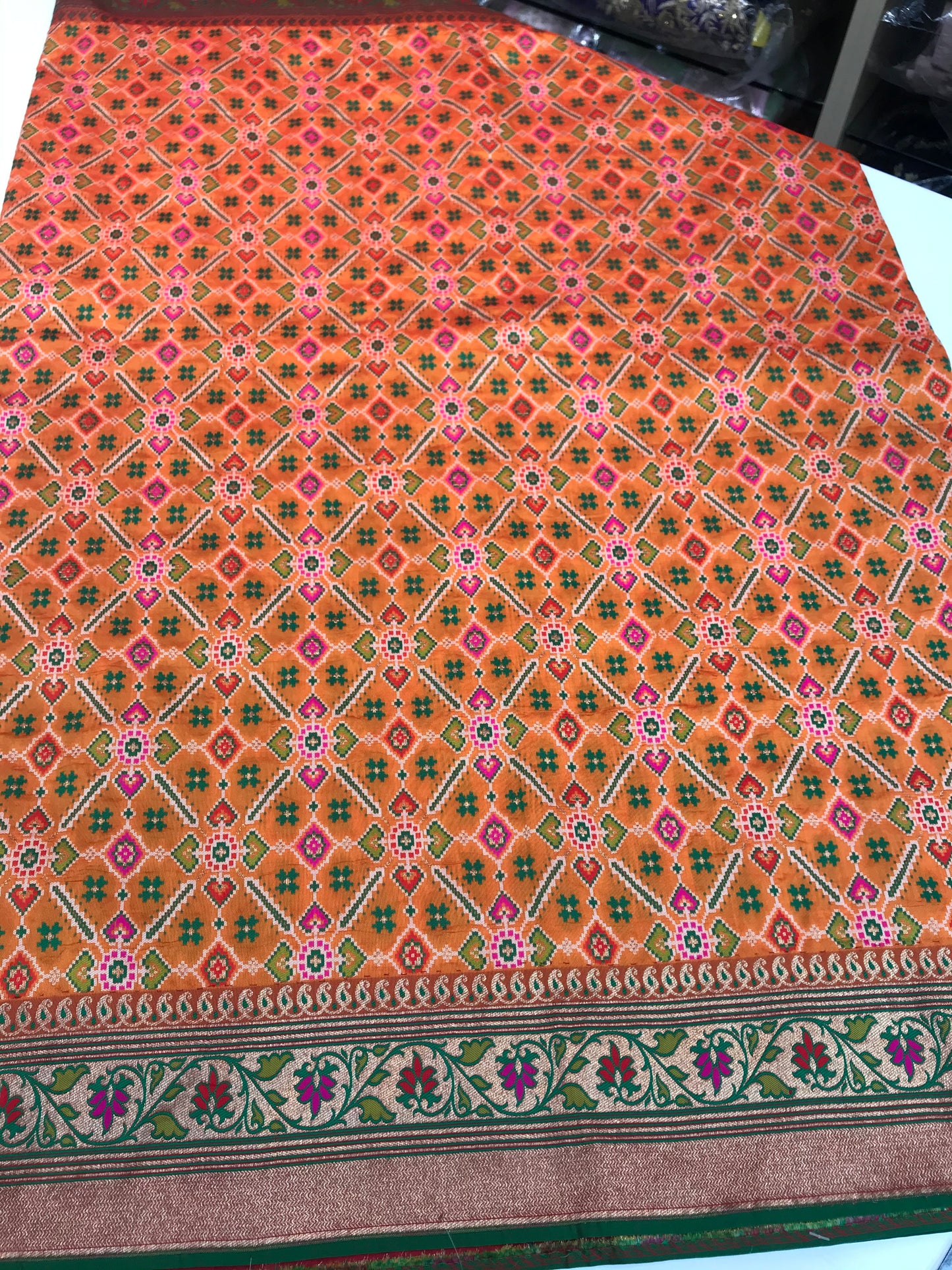 Orange Art Banarasi Saree