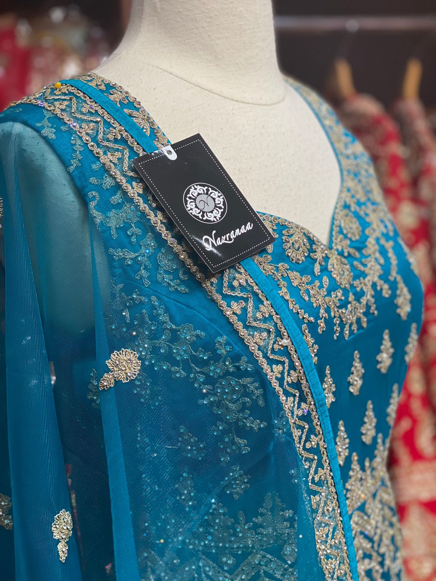 Electric Blue Anarkali PWA-065