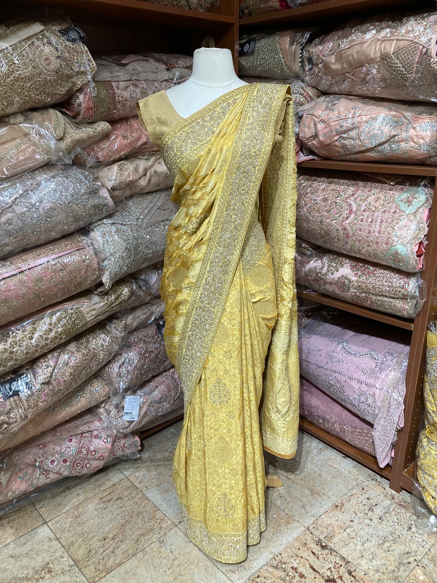 Saffron Yellow Saree PWS-188