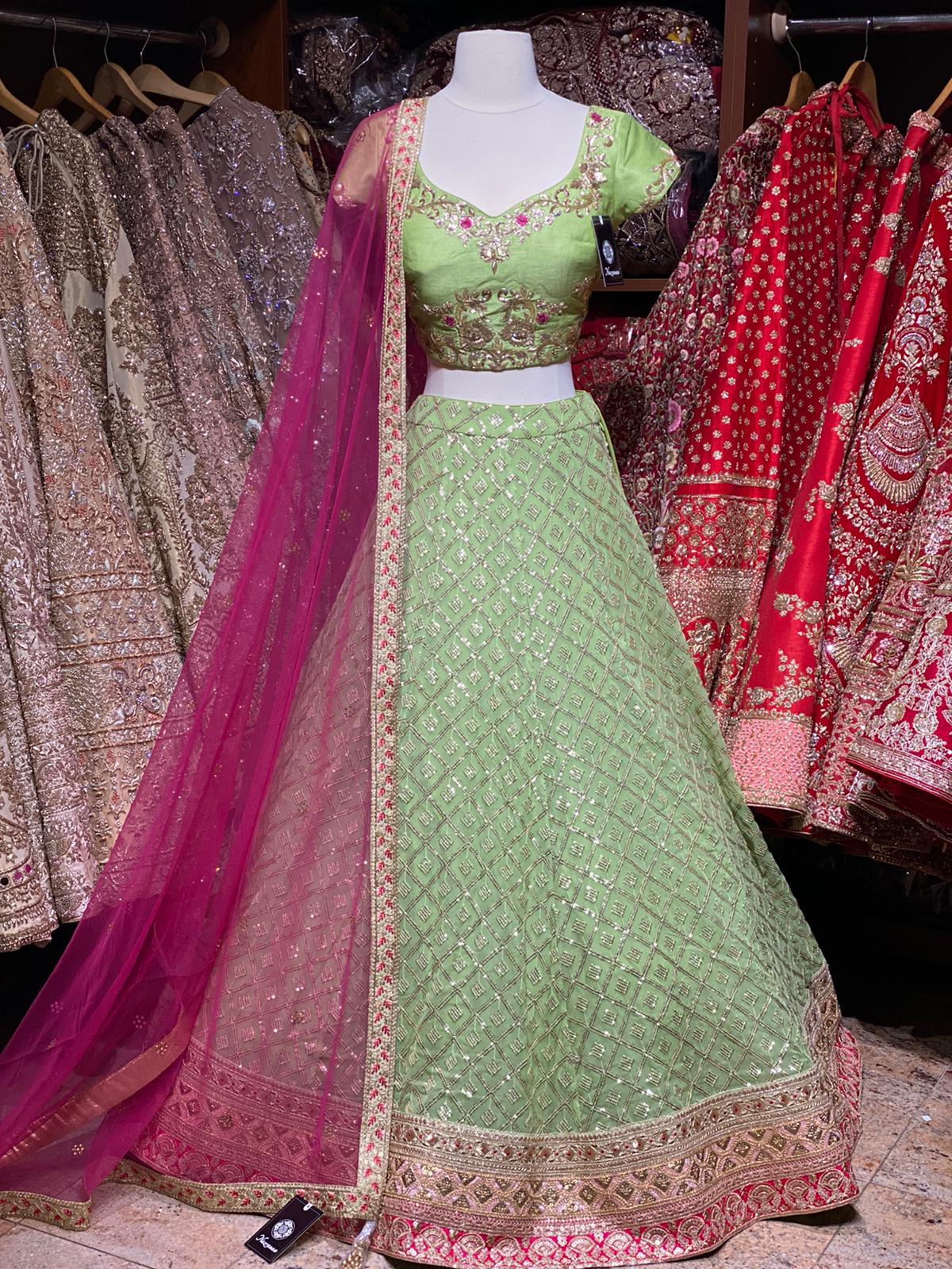 Shamrock Green Party Wear Lehenga PWL-022