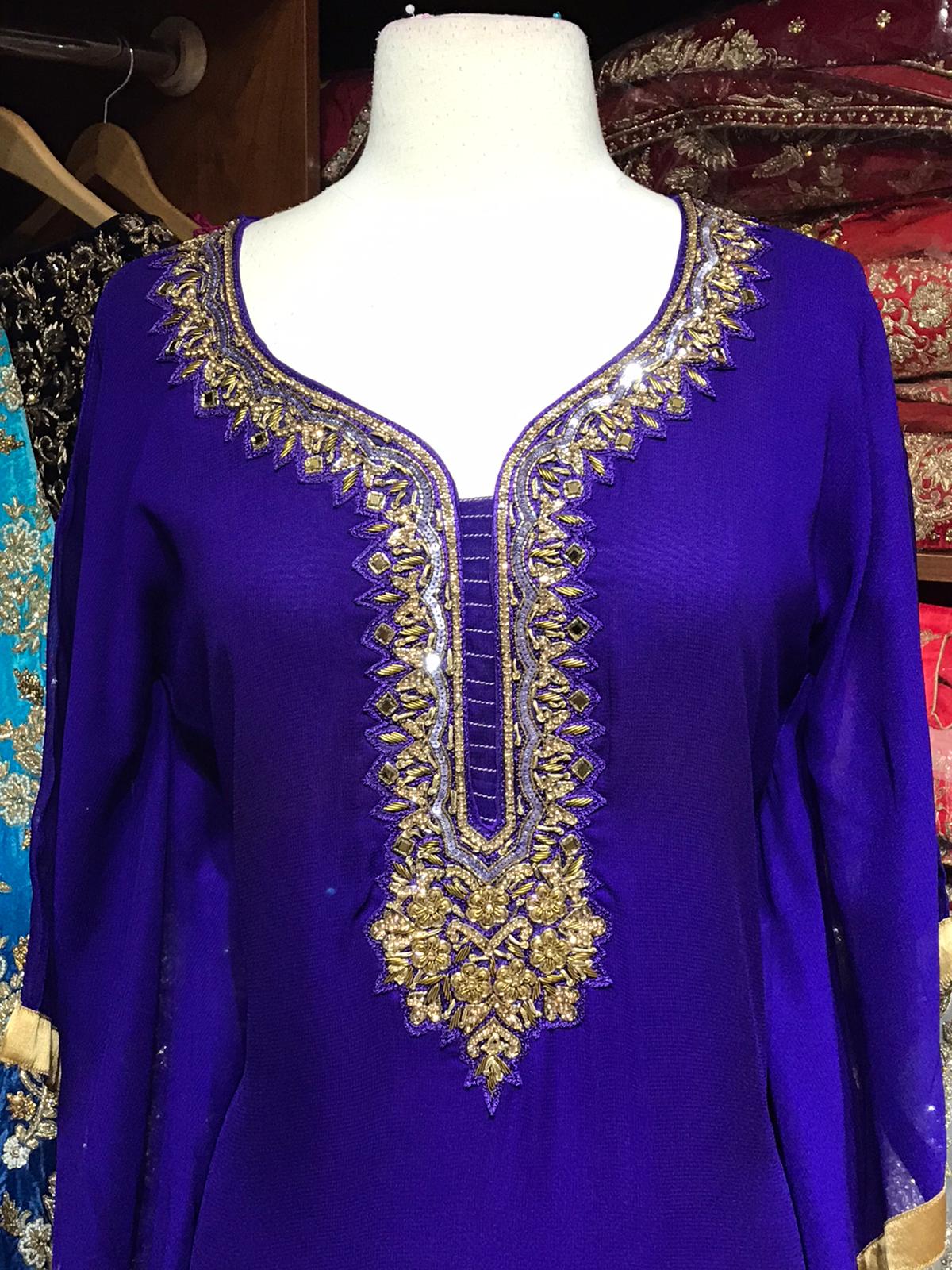 Solid Colored Kaftan W/Lining D101A