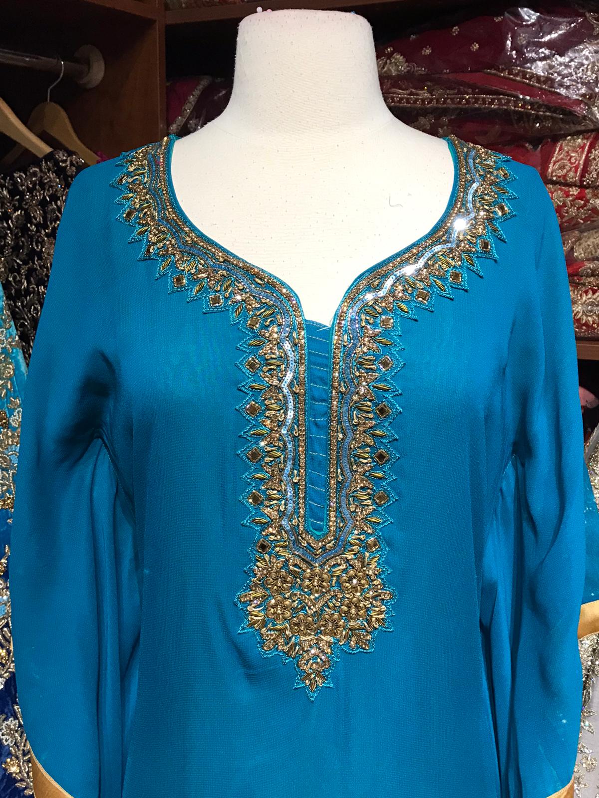 Solid Colored Kaftan W/Lining D101A