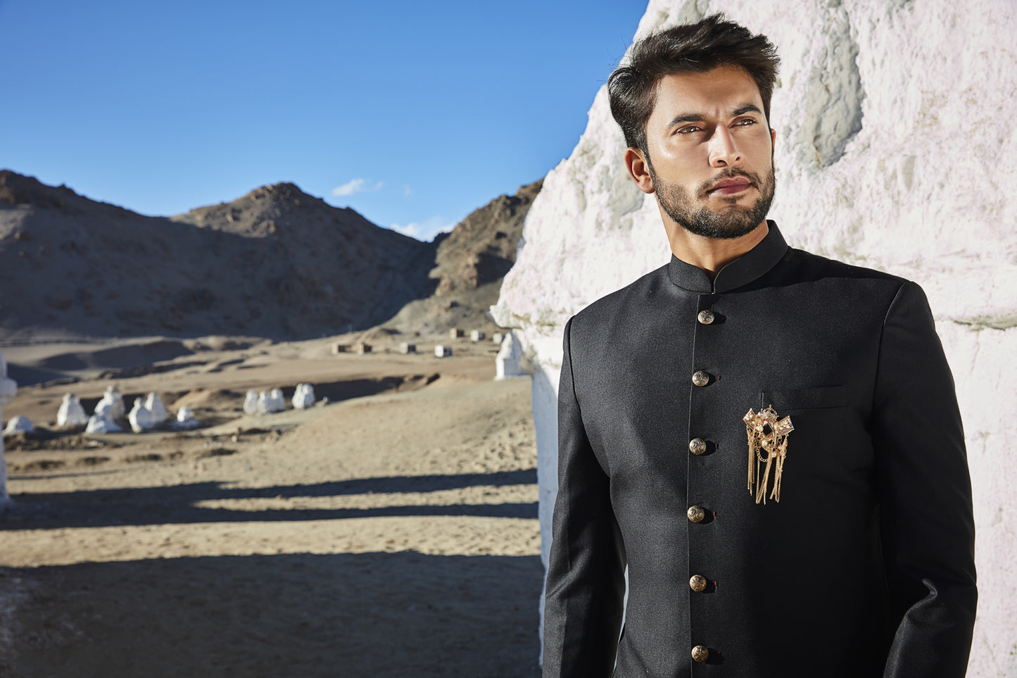 Mens Black Sherwani SWD3