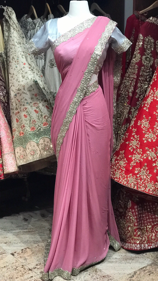 Pink Bridesmaid Saree