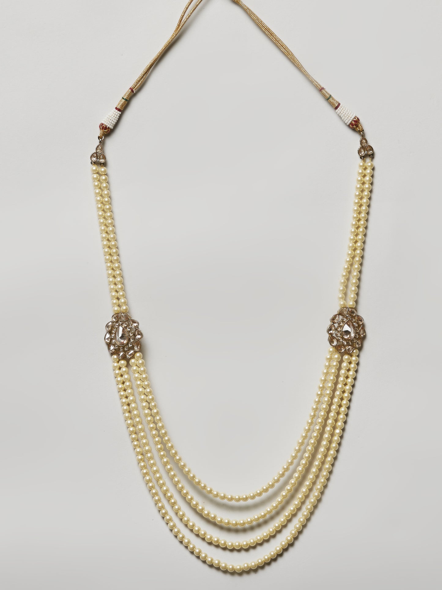 Mens Pearl Necklace With Stone Work MND9