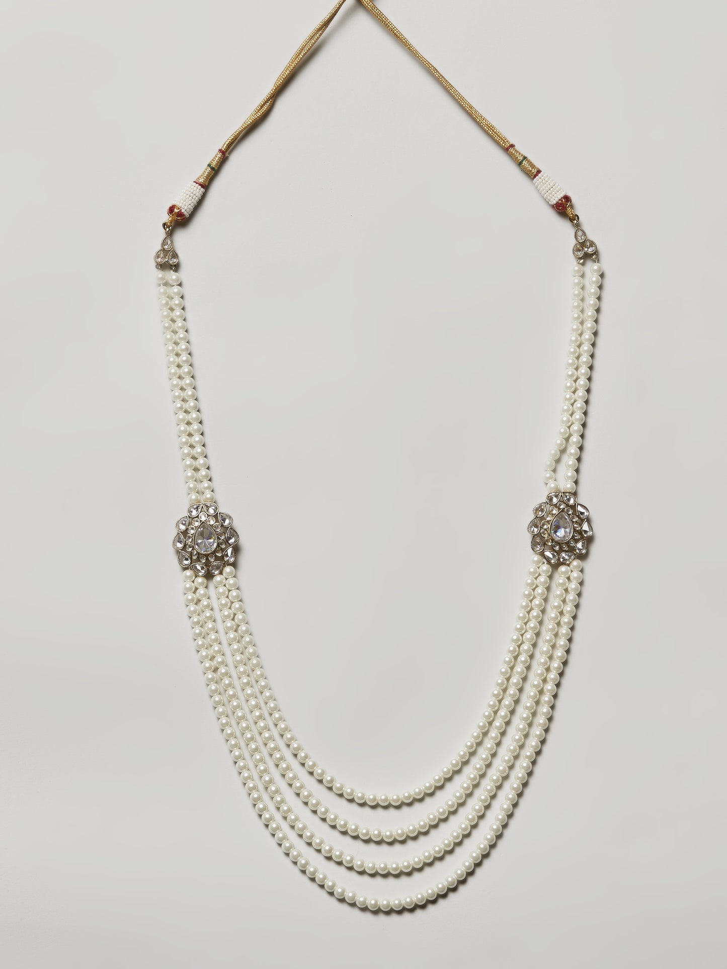 Mens Pearl Necklace With Stone Work MND9