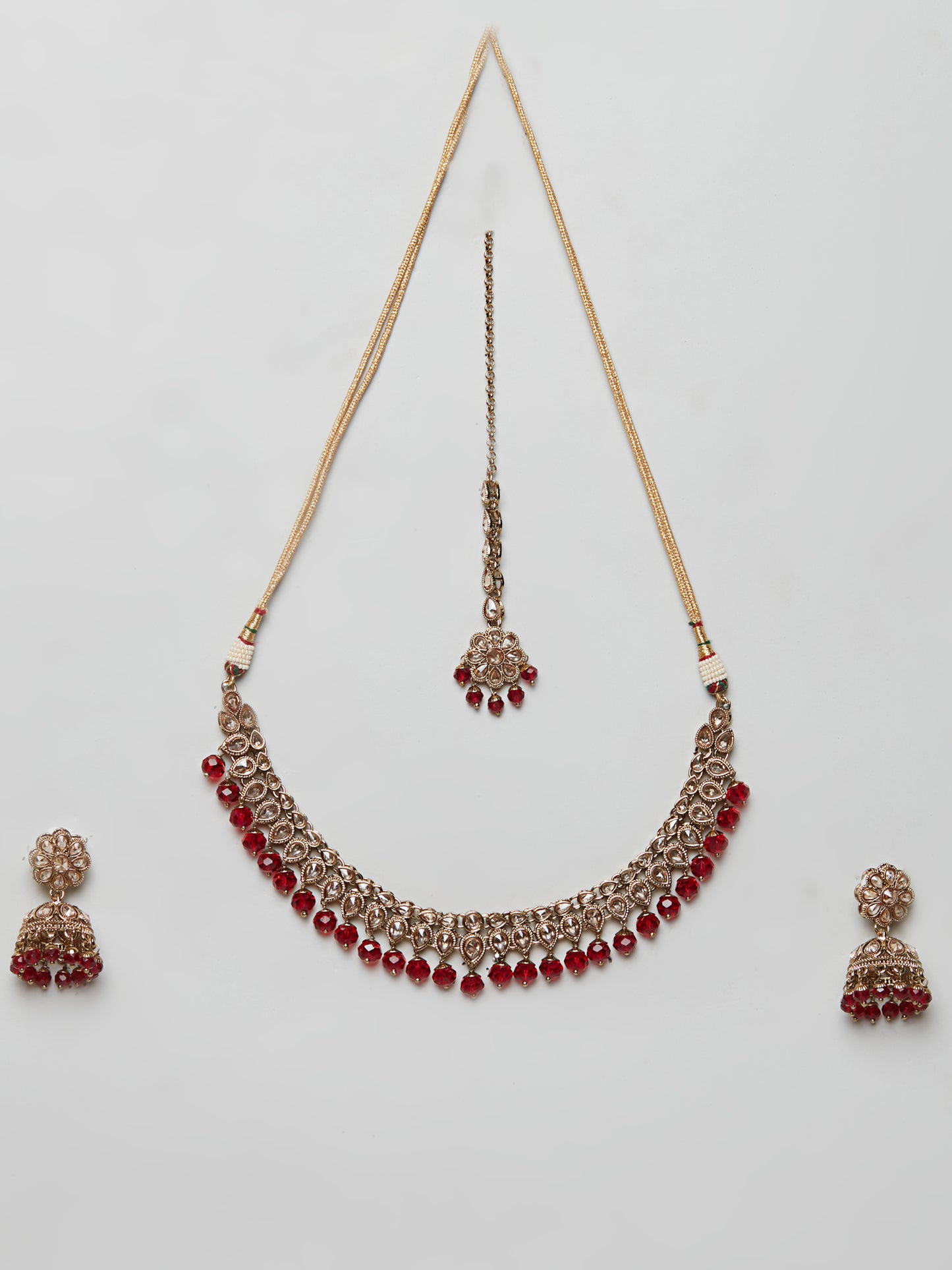 Kundan Necklace Set W/Earrings & Mang Tikka NSD10