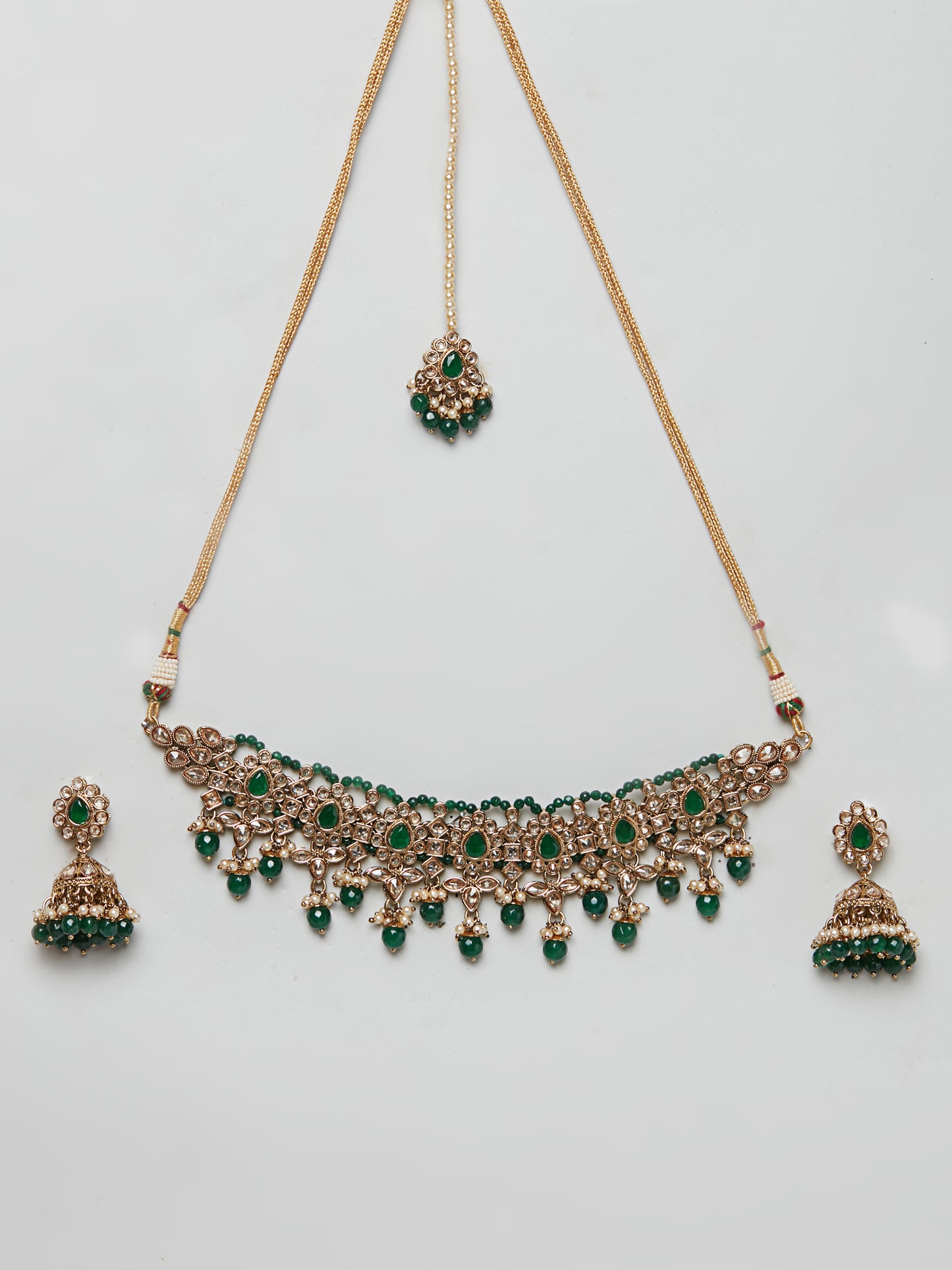 Kundan Necklace Set W/Earrings & Mang Tikka NSD11