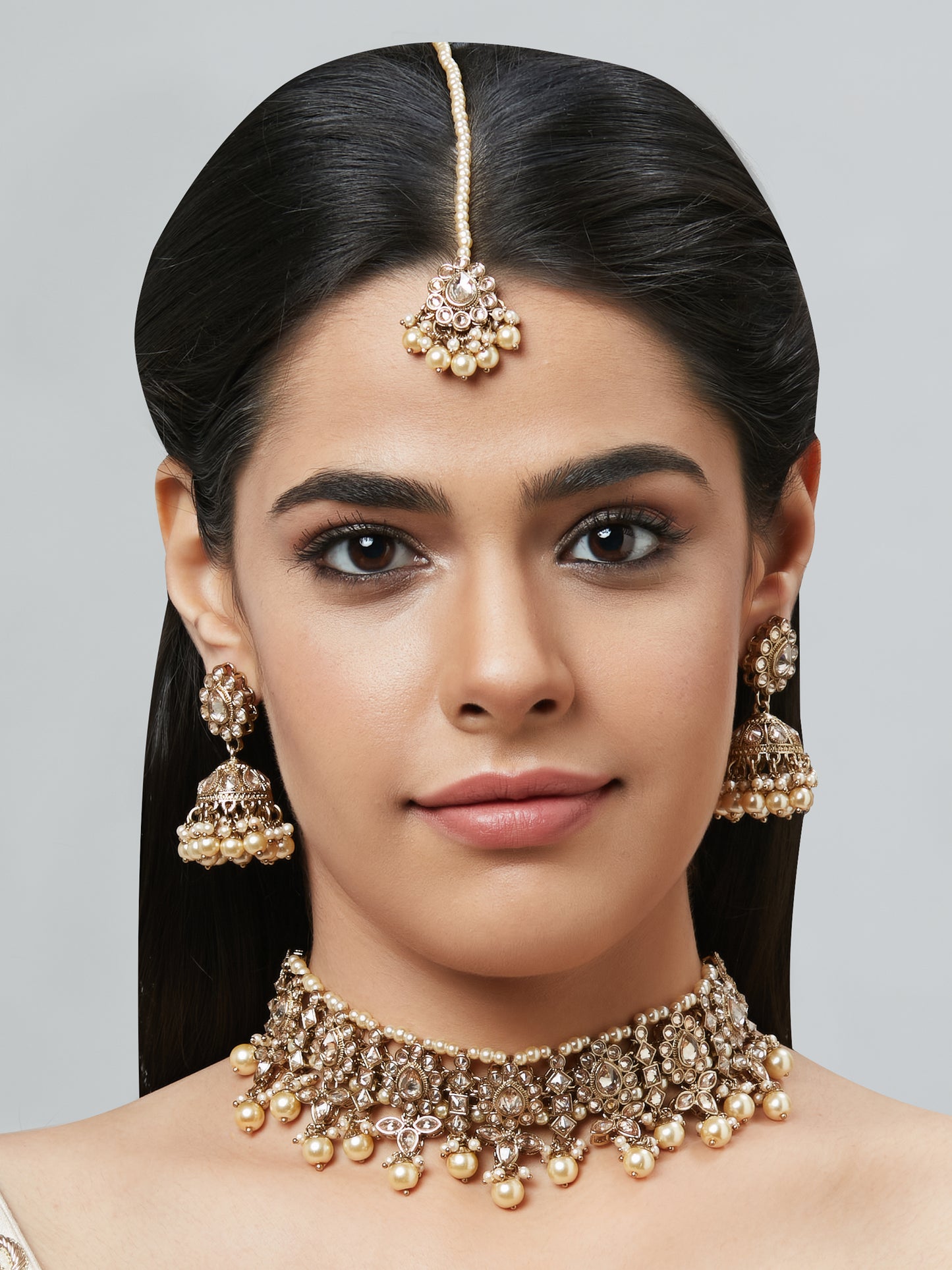 Kundan Necklace Set W/Earrings & Mang Tikka NSD11