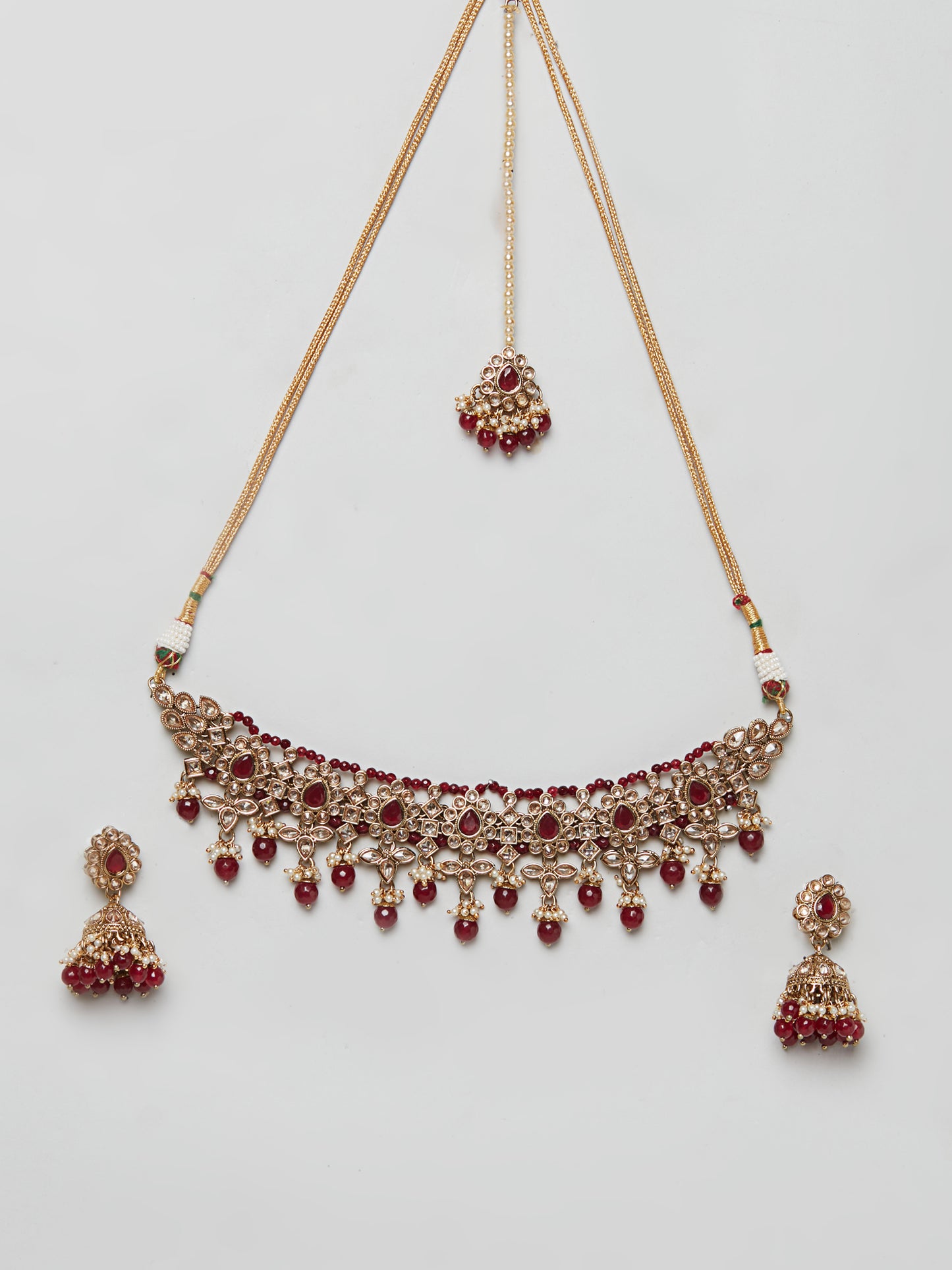 Kundan Necklace Set W/Earrings & Mang Tikka NSD11