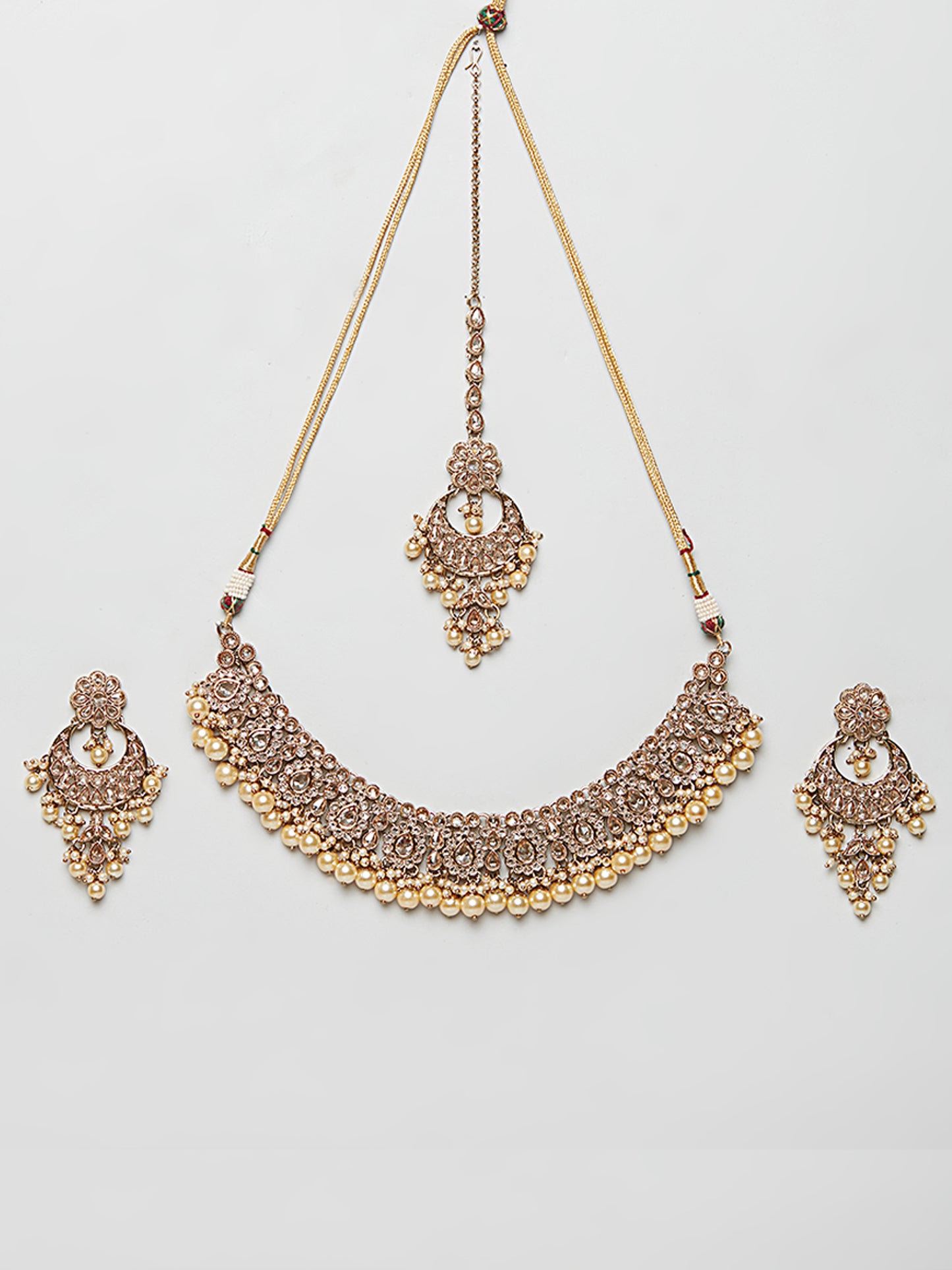 Kundan Necklace Set W/Earrings & Mang Tikka NSD5