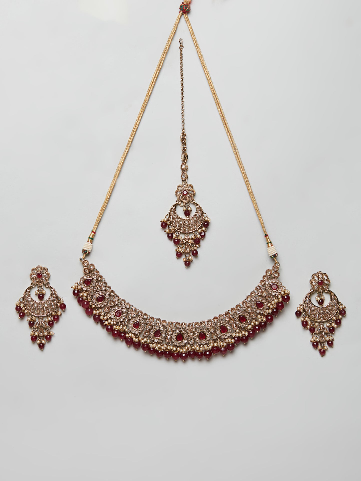 Kundan Necklace Set W/Earrings & Mang Tikka NSD5